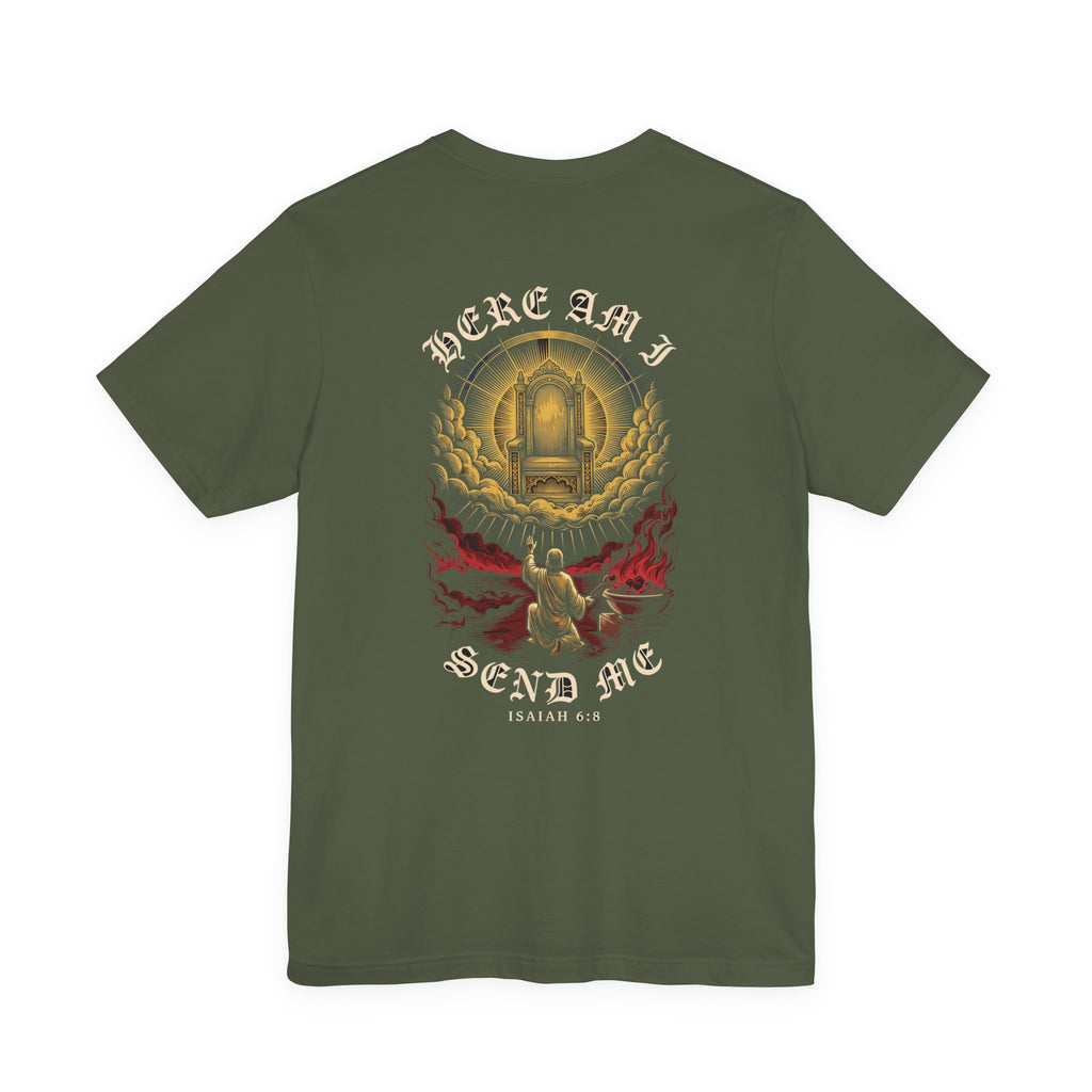 Here Am I Send Me Christian Tee | Reformed Warrior Faith Shirt