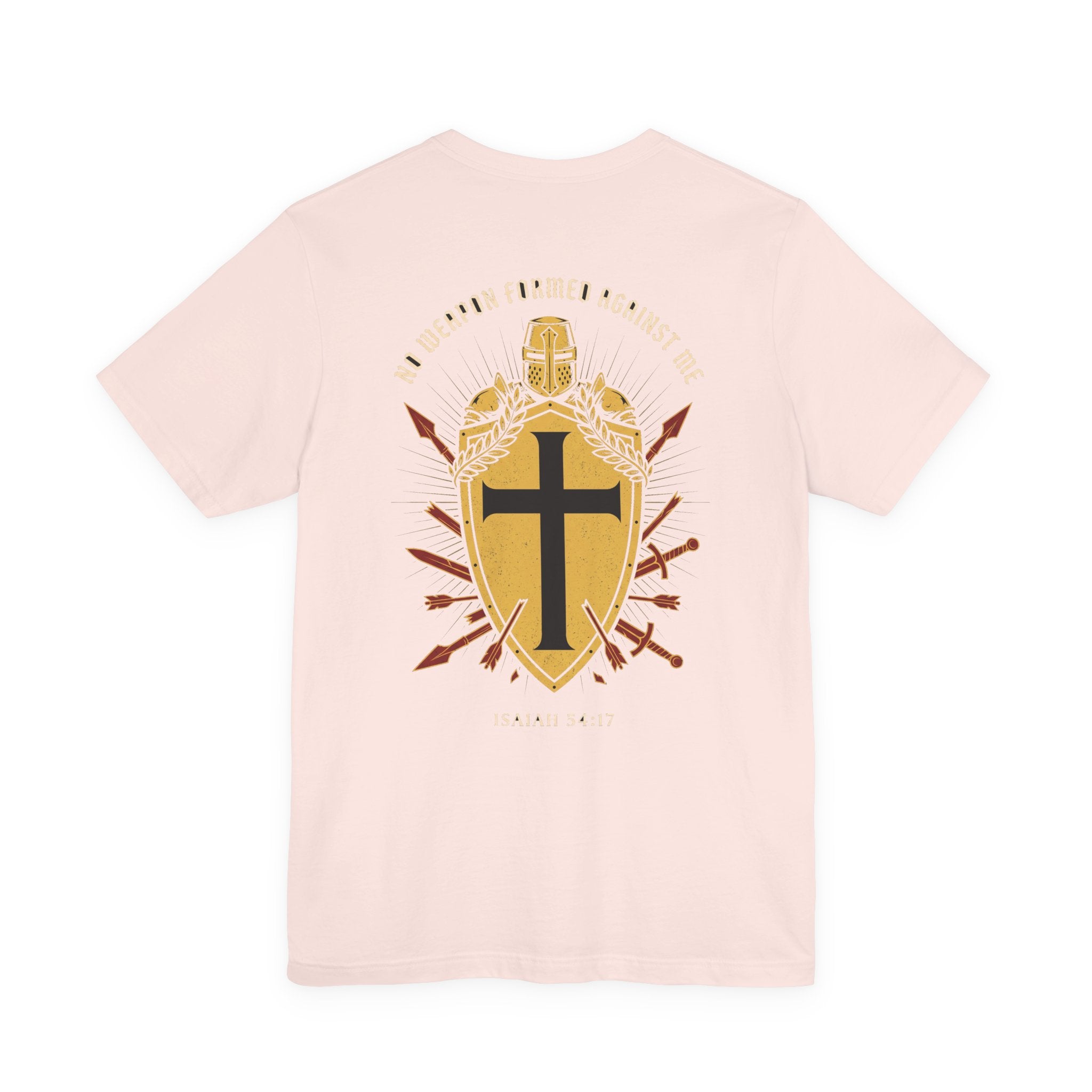 No Weapon Formed Against Me Warrior Christian Tee | Crusades Faith Bible Shirt
