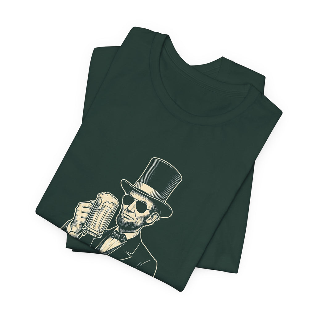 Four Score and Seven Beers Ago T-Shirt | Funny Patriotic Drinking Tee | 4th of July Lincoln Gift | Beer Lover Shirt