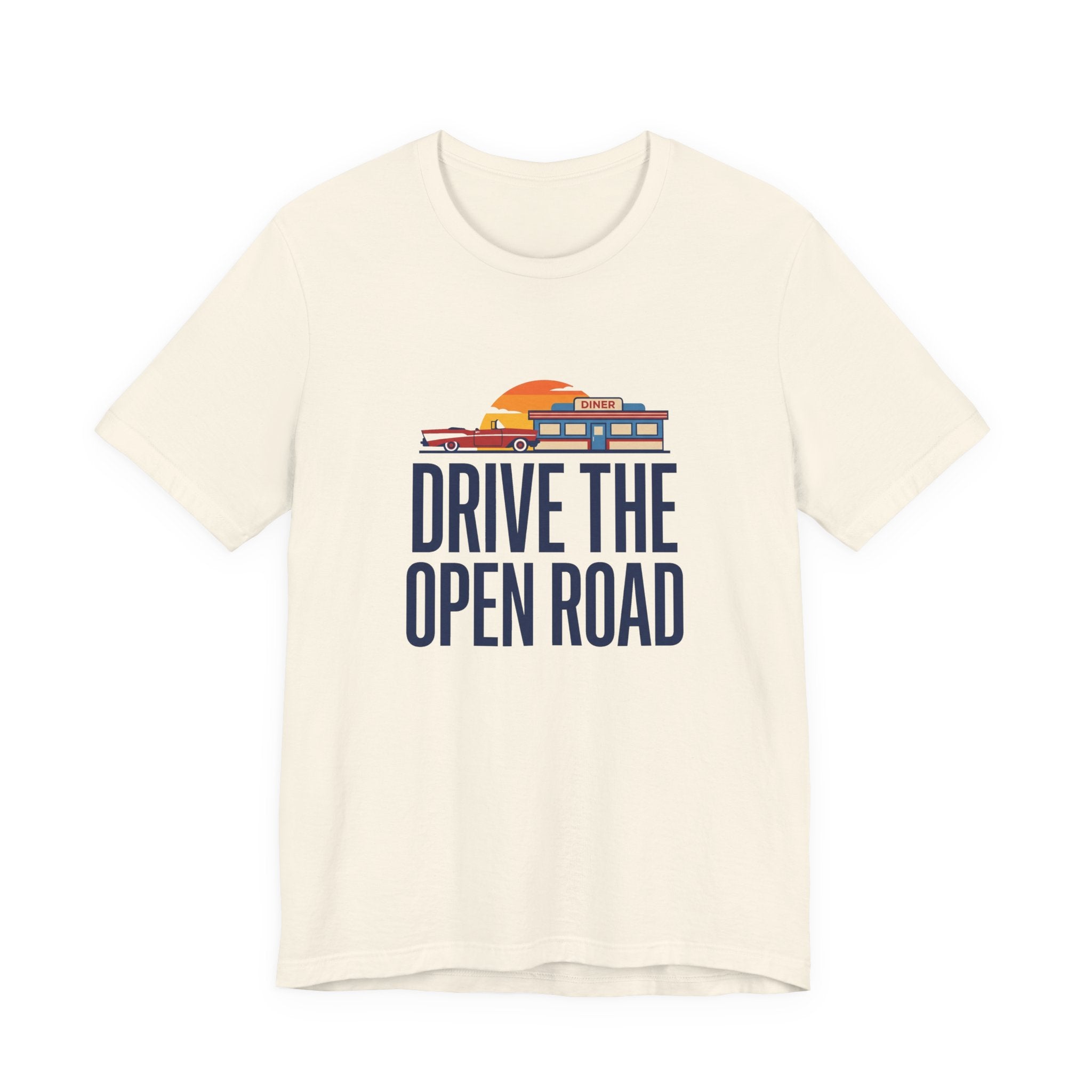 Drive The Open Road Tee - Retro Americana Car and Diner Design