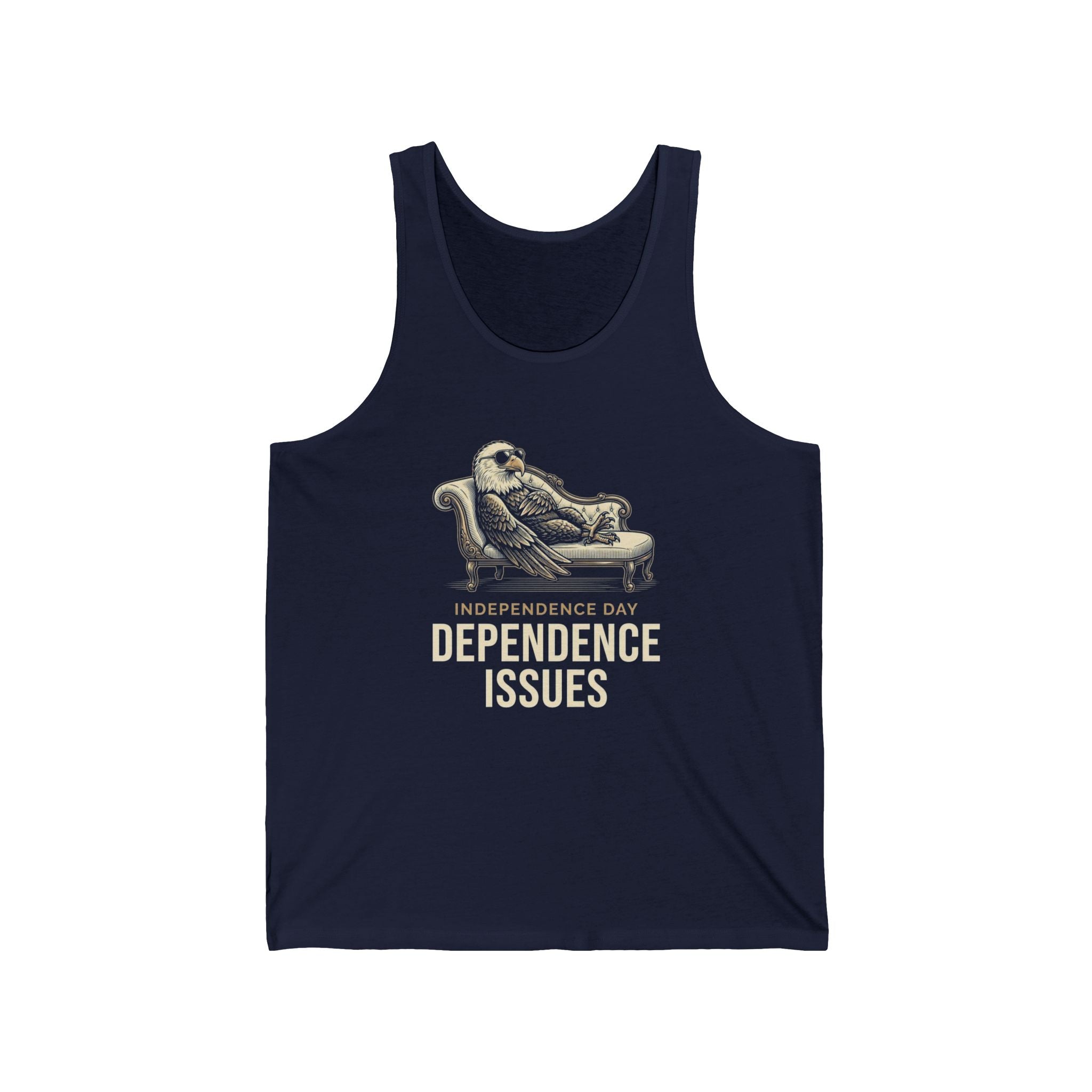 Independence Day Dependence Issues Tank Top | Funny Eagle 4th of July Tee | Sarcastic Patriotic Gift