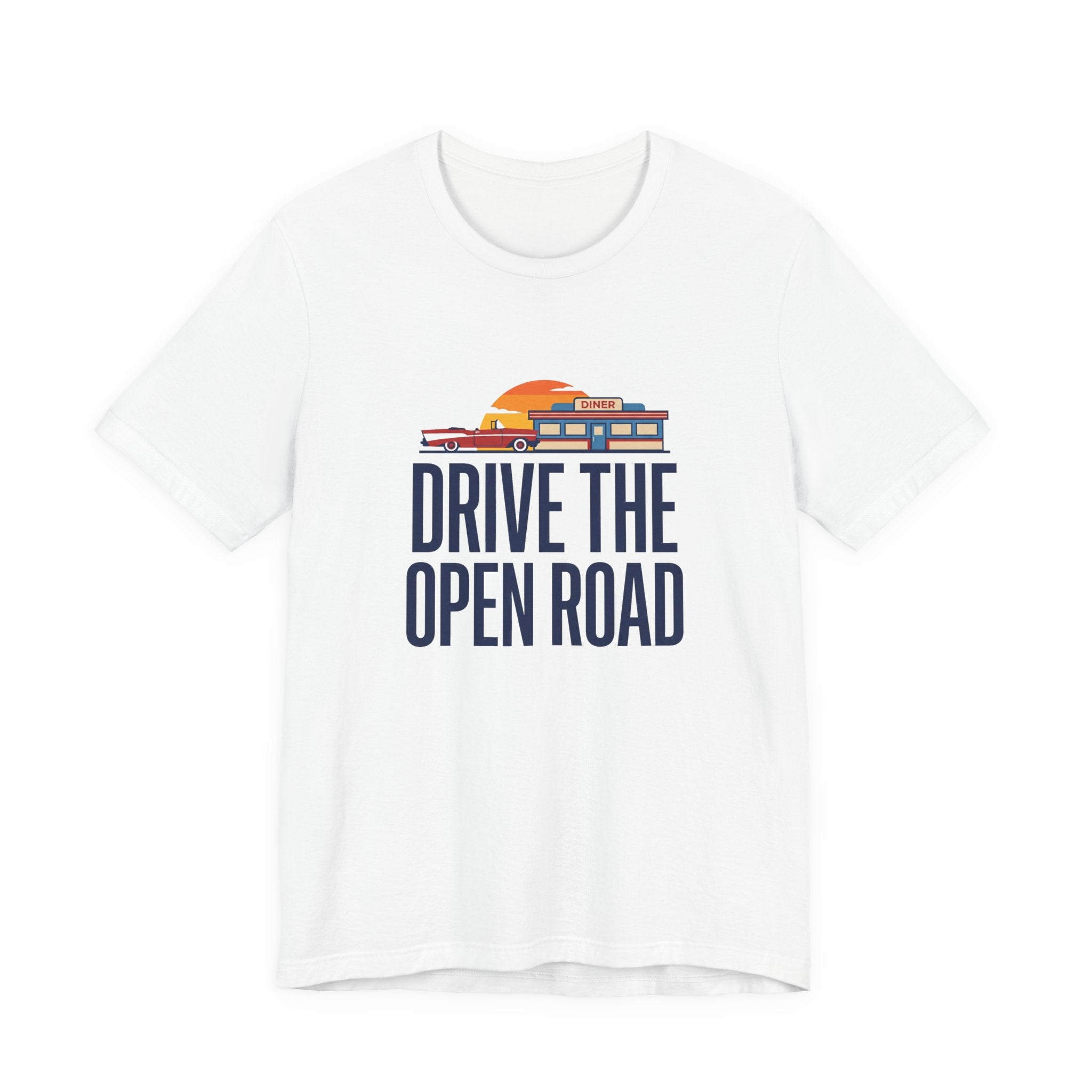Drive The Open Road Tee - Retro Americana Car and Diner Design