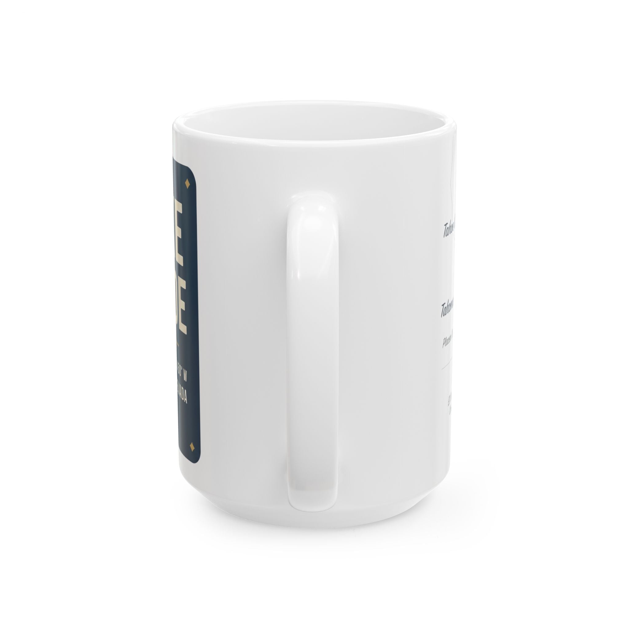 Lake Tahoe Map Silhouette Coffee Mug 15oz - Unique Lake Life Souvenir