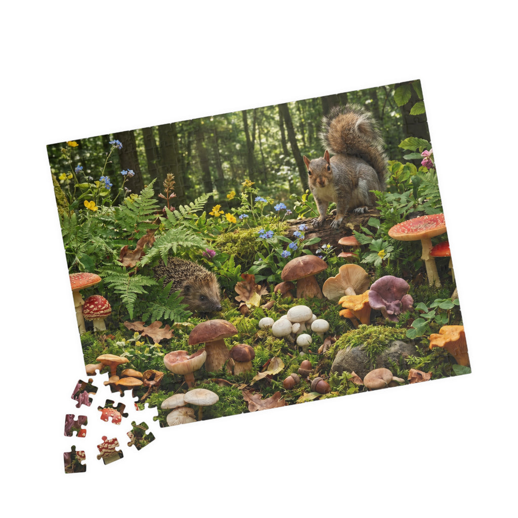 Mushroom Forager Jigsaw Puzzle - Retro-Inspired Nature Scene | 1014 Piece