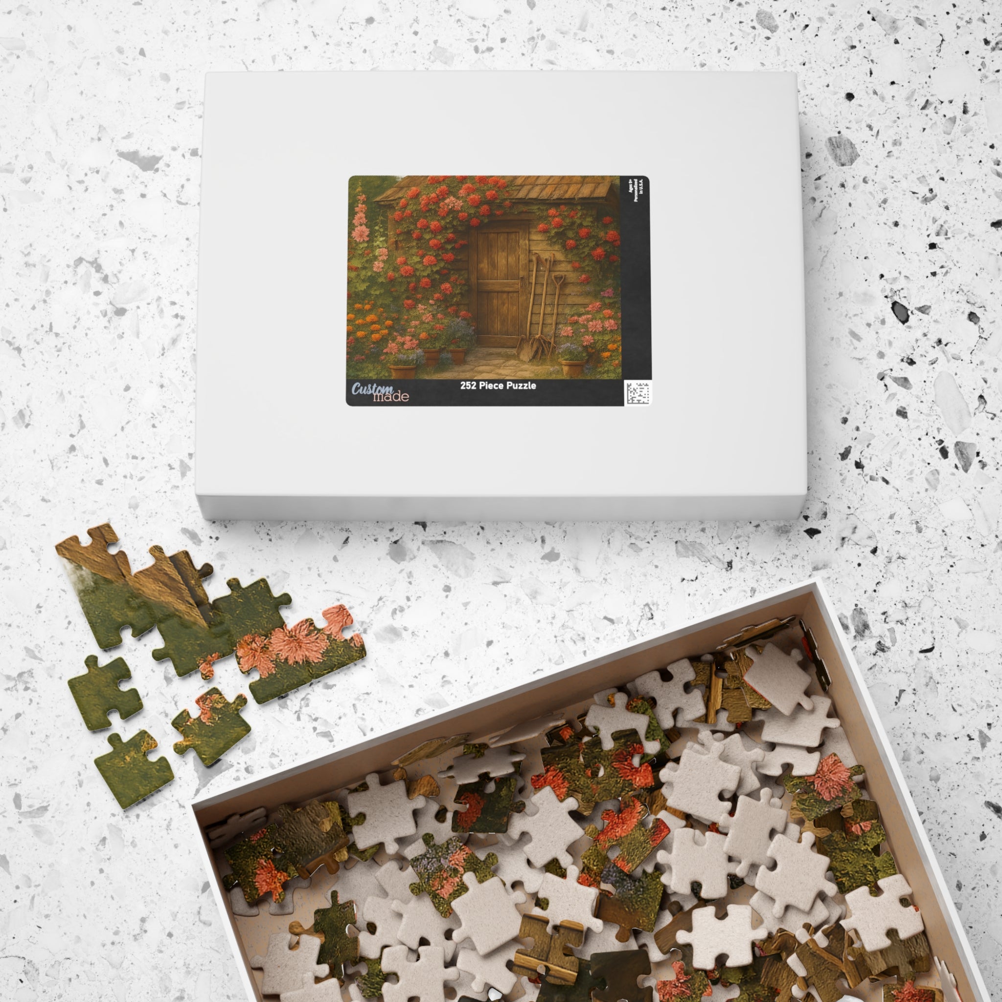 Garden Jigsaw Puzzle - Hand-Drawn Vintage Scene