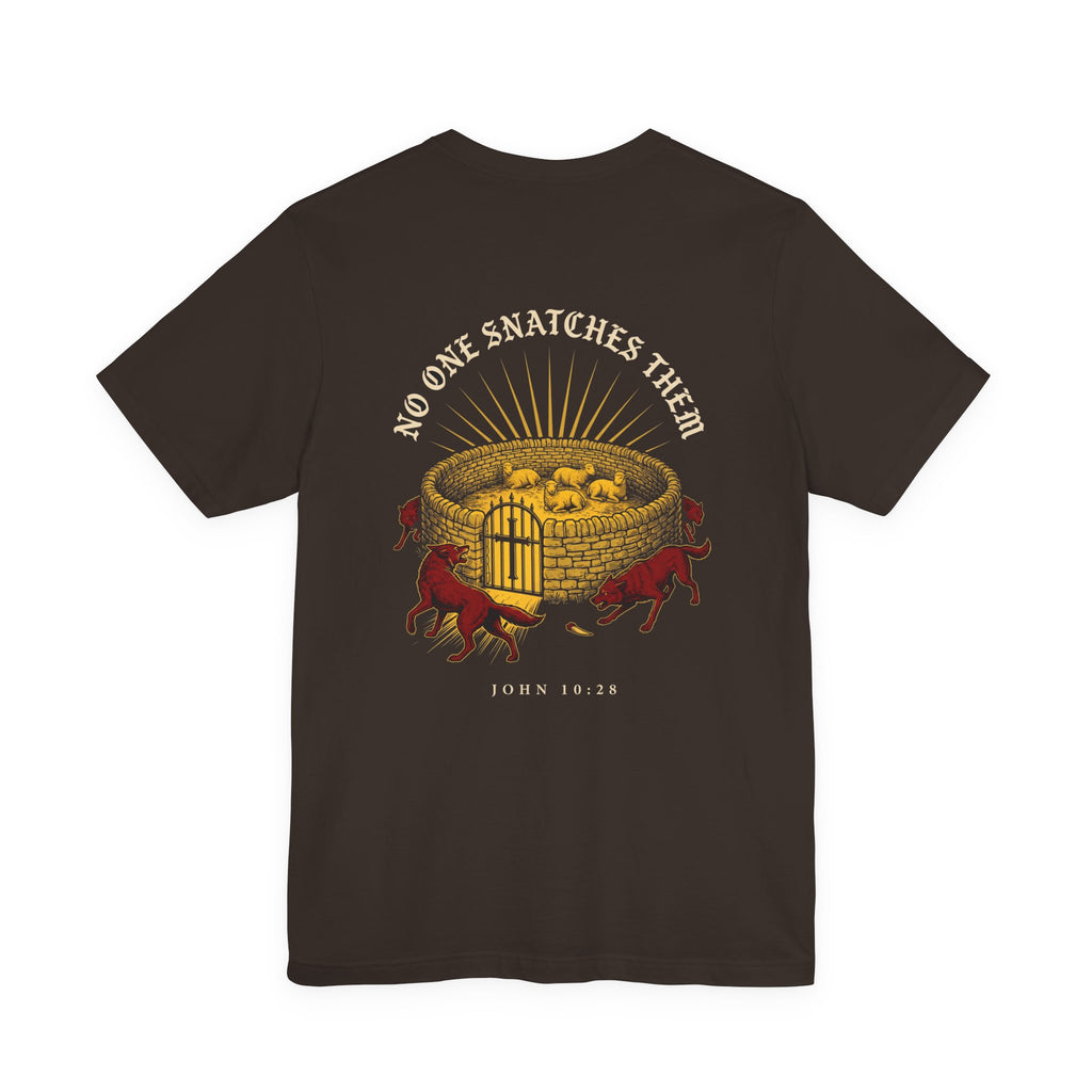 No One Will Snatch Them Christian Tee | Reformed Warrior Faith Shirt
