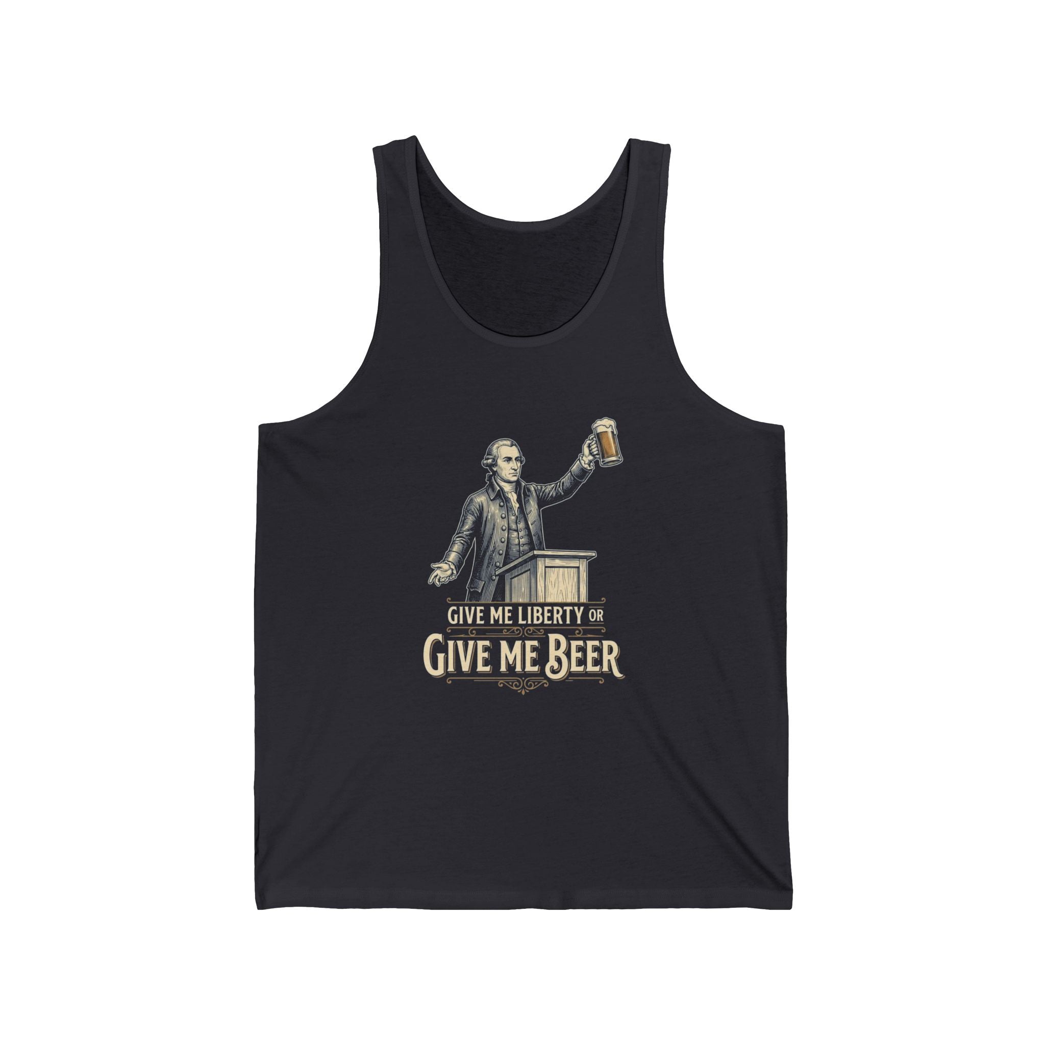 Give Me Liberty or Give Me Beer Tank Top | Funny Patriotic Beer Lover Tee | 4th of July Drinking Shirt | Founding Father Gift