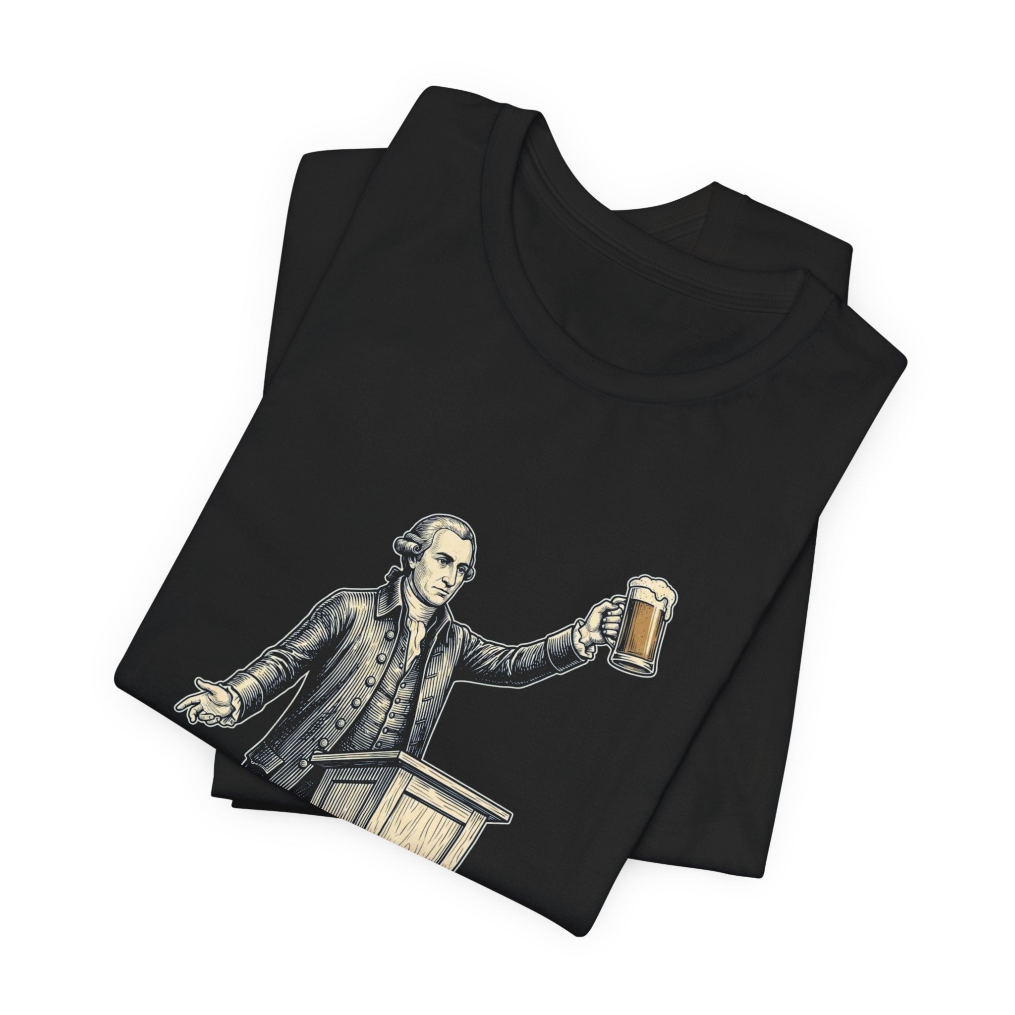 Give Me Liberty or Give Me Beer T-Shirt | Funny Patriotic Beer Lover Tee | 4th of July Drinking Shirt | Founding Father Gift