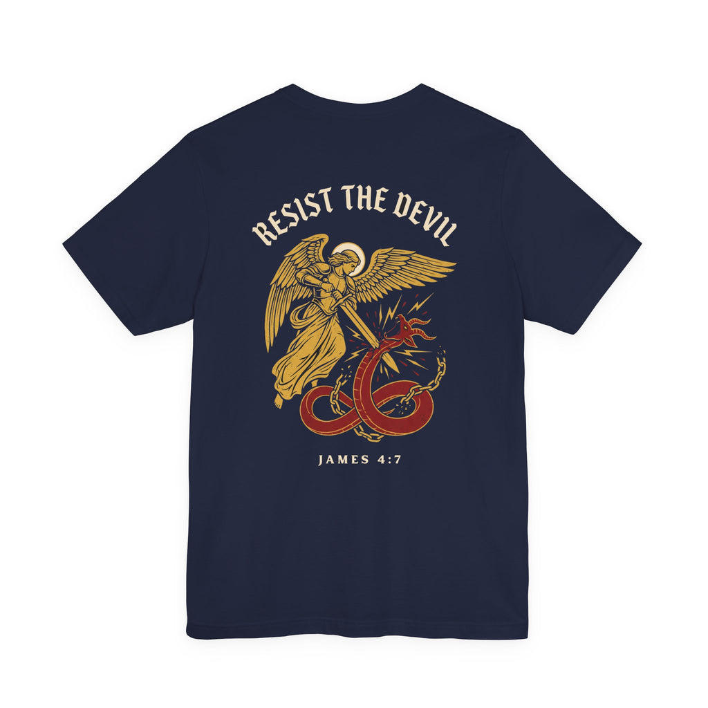 Resist the Devil and He Will Flee Christian Tee | Warrior Faith Bible Shirt