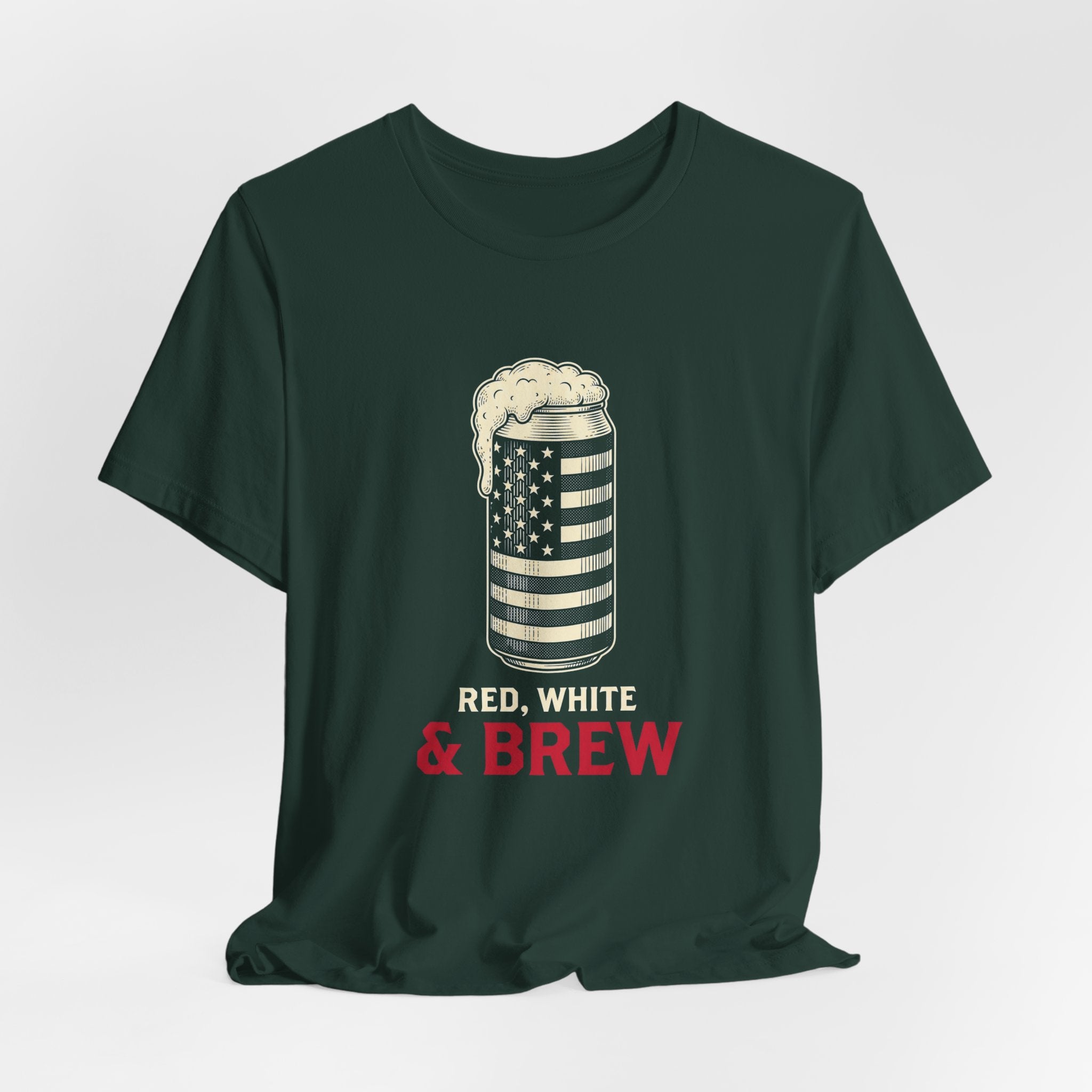 Red White and Brew T-Shirt | Funny 4th of July Beer Tee | Patriotic Drinking Gift | Craft Beer Lover Shirt