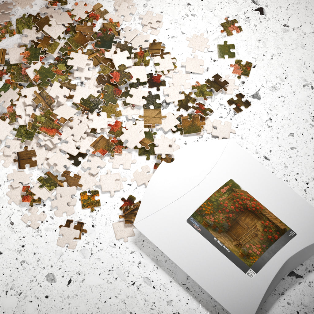 Garden Jigsaw Puzzle - Hand-Drawn Vintage Scene