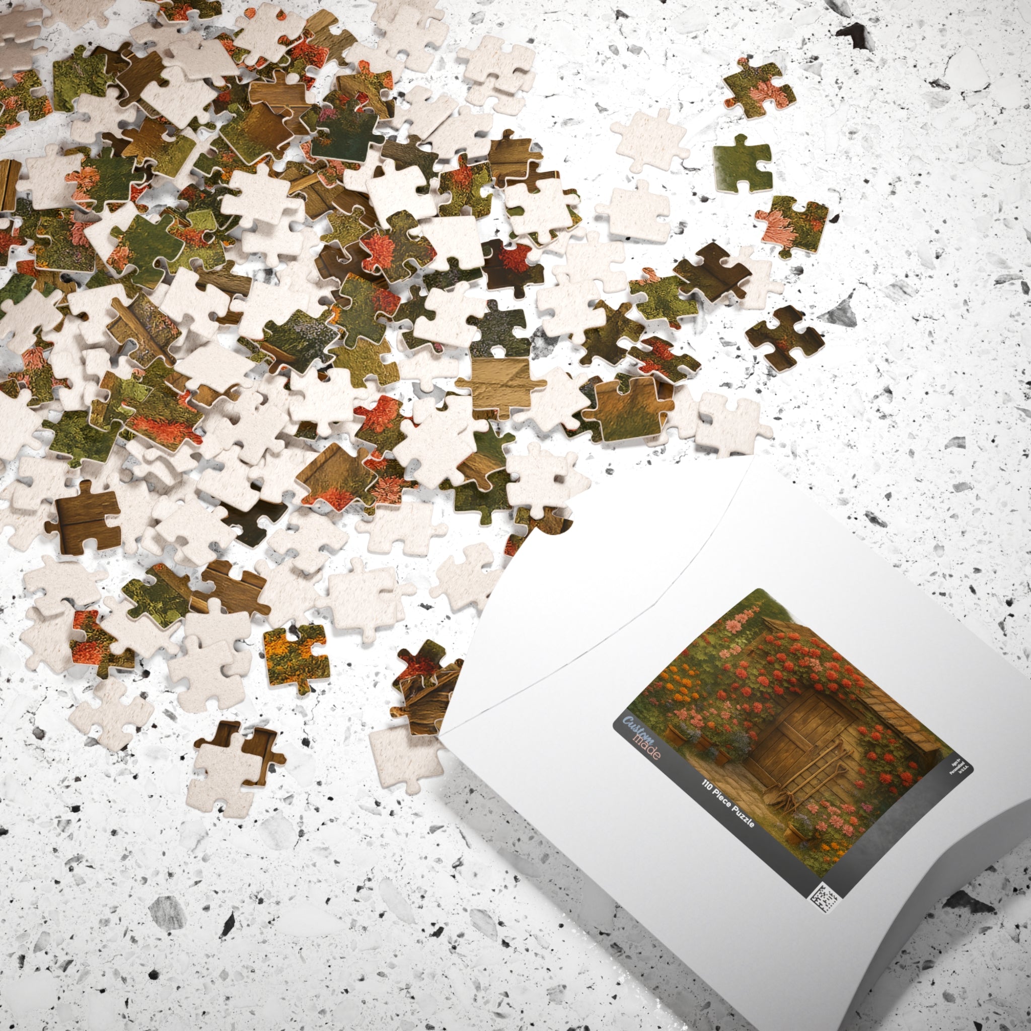 Garden Jigsaw Puzzle - Hand-Drawn Vintage Scene