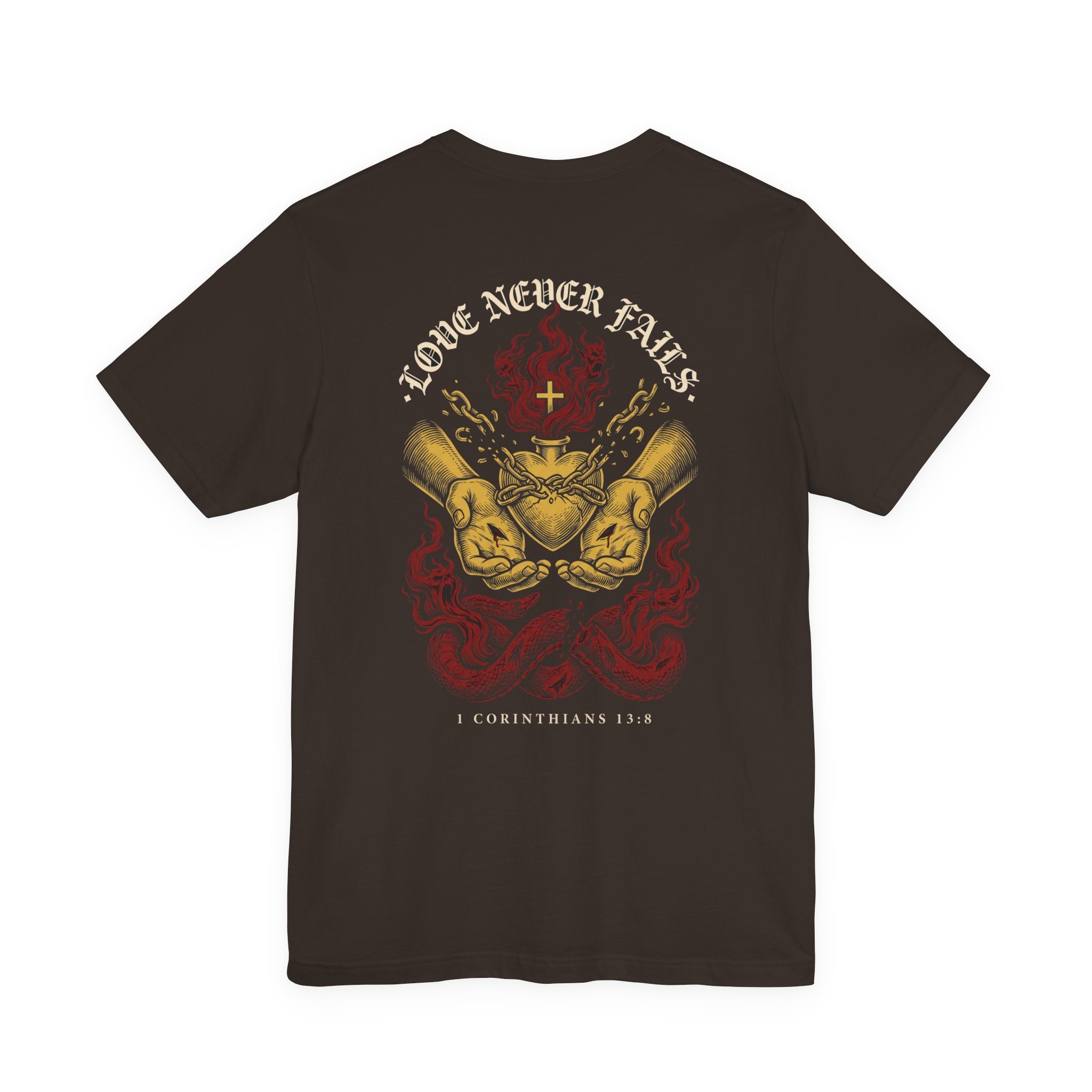 Love Never Fails Christian Tee | Reformed Warrior Faith Shirt