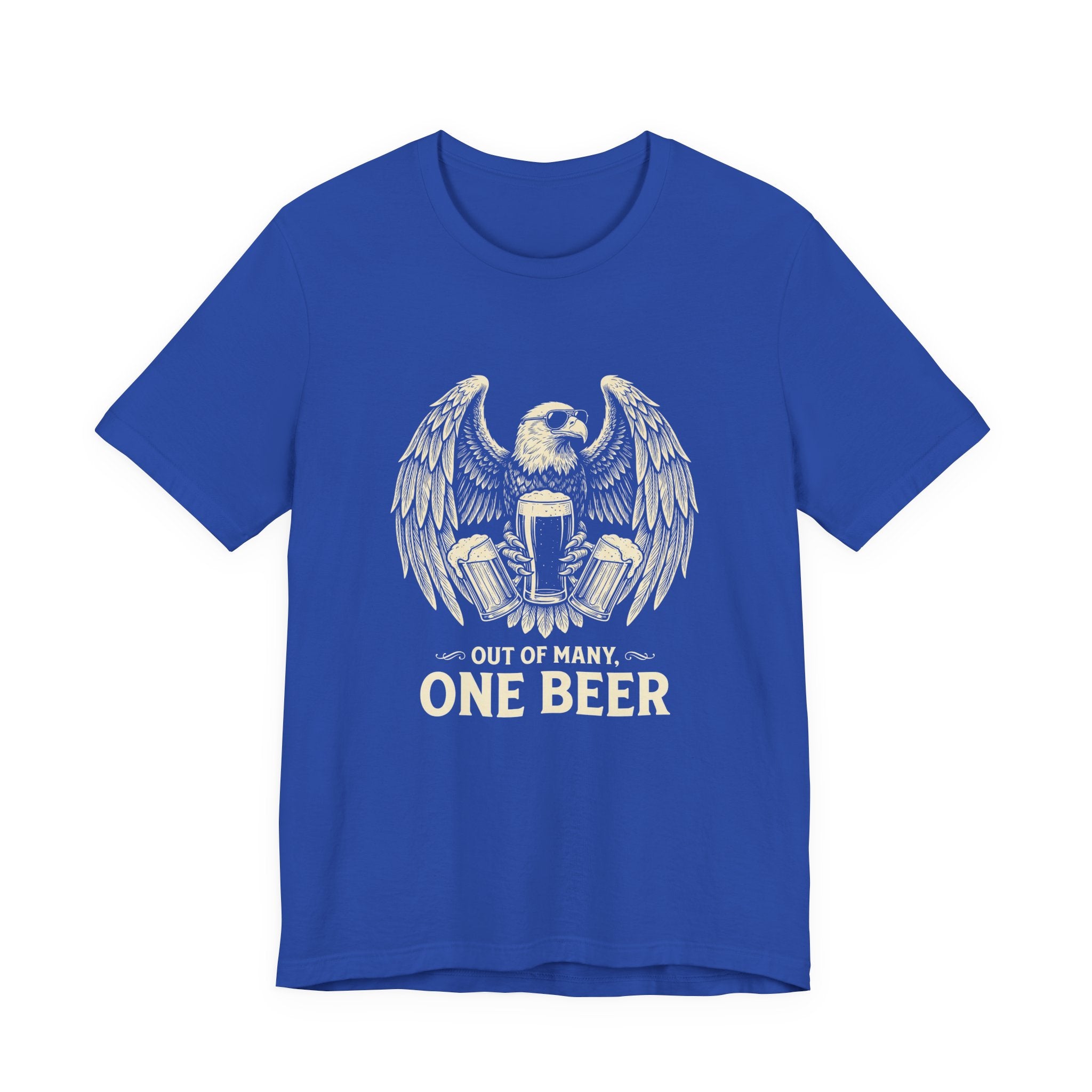 Out of Many One Beer T-Shirt | Funny Patriotic Eagle Beer Tee | 4th of July Drinking Gift | Beer Lover Shirt