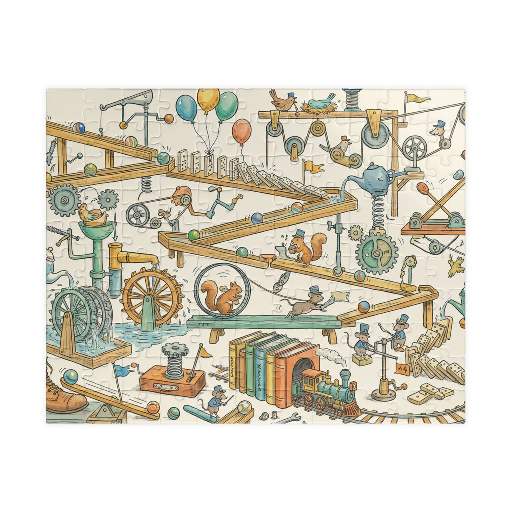 Intricate Rube Goldberg Machine Jigsaw Puzzle for Engineering Enthusiasts