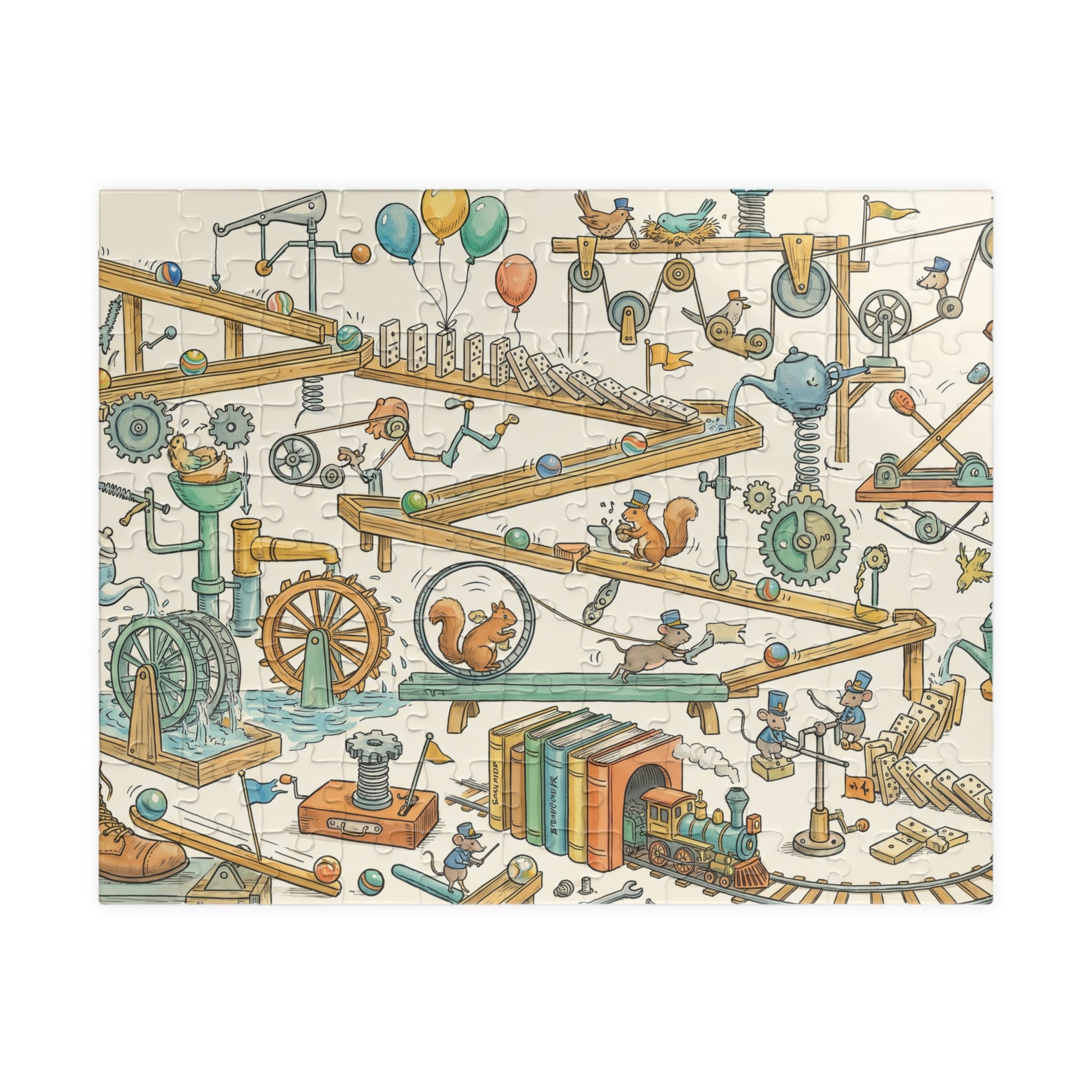 Intricate Rube Goldberg Machine Jigsaw Puzzle for Engineering Enthusiasts