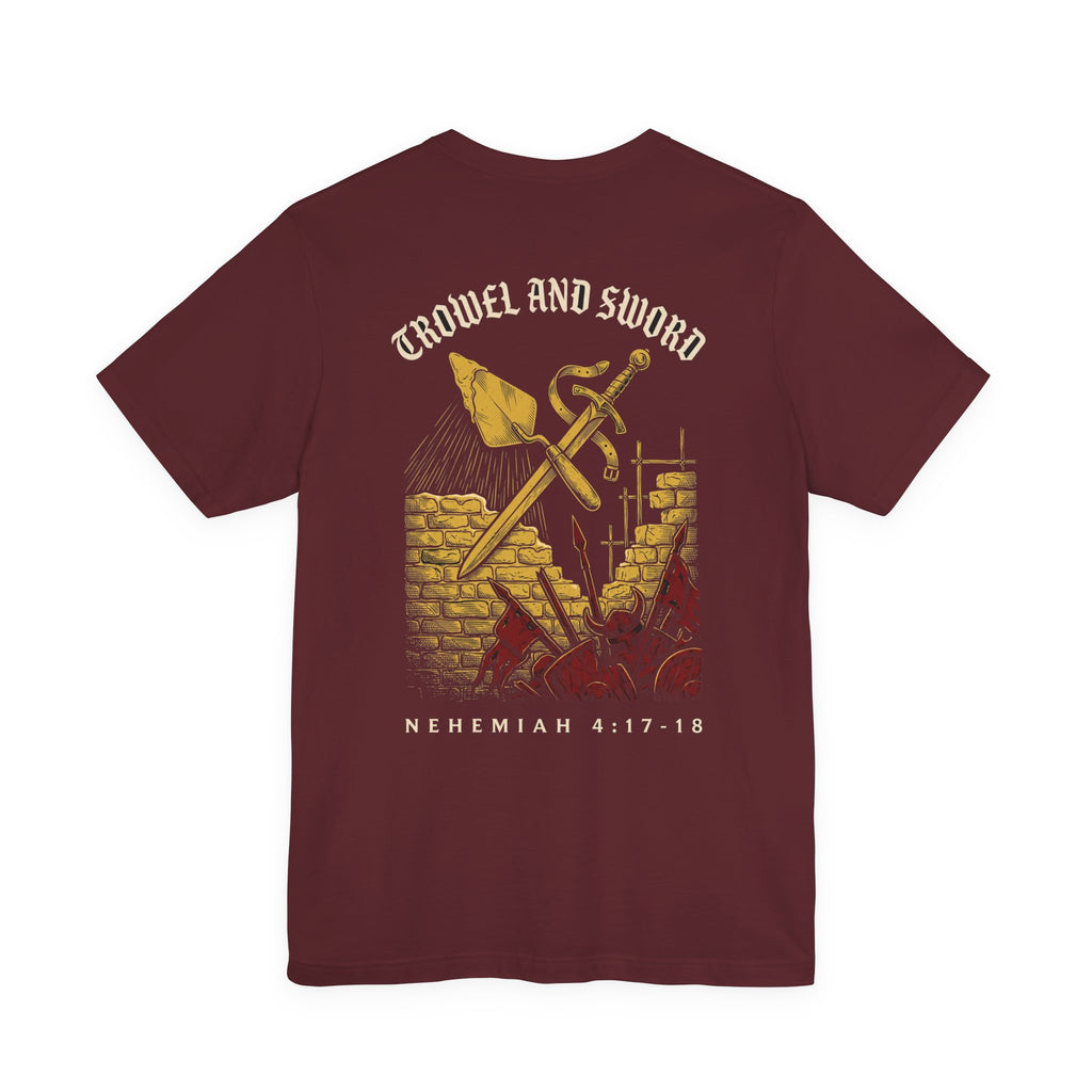Trowel and Sword Christian Tee | Reformed Warrior Faith Shirt