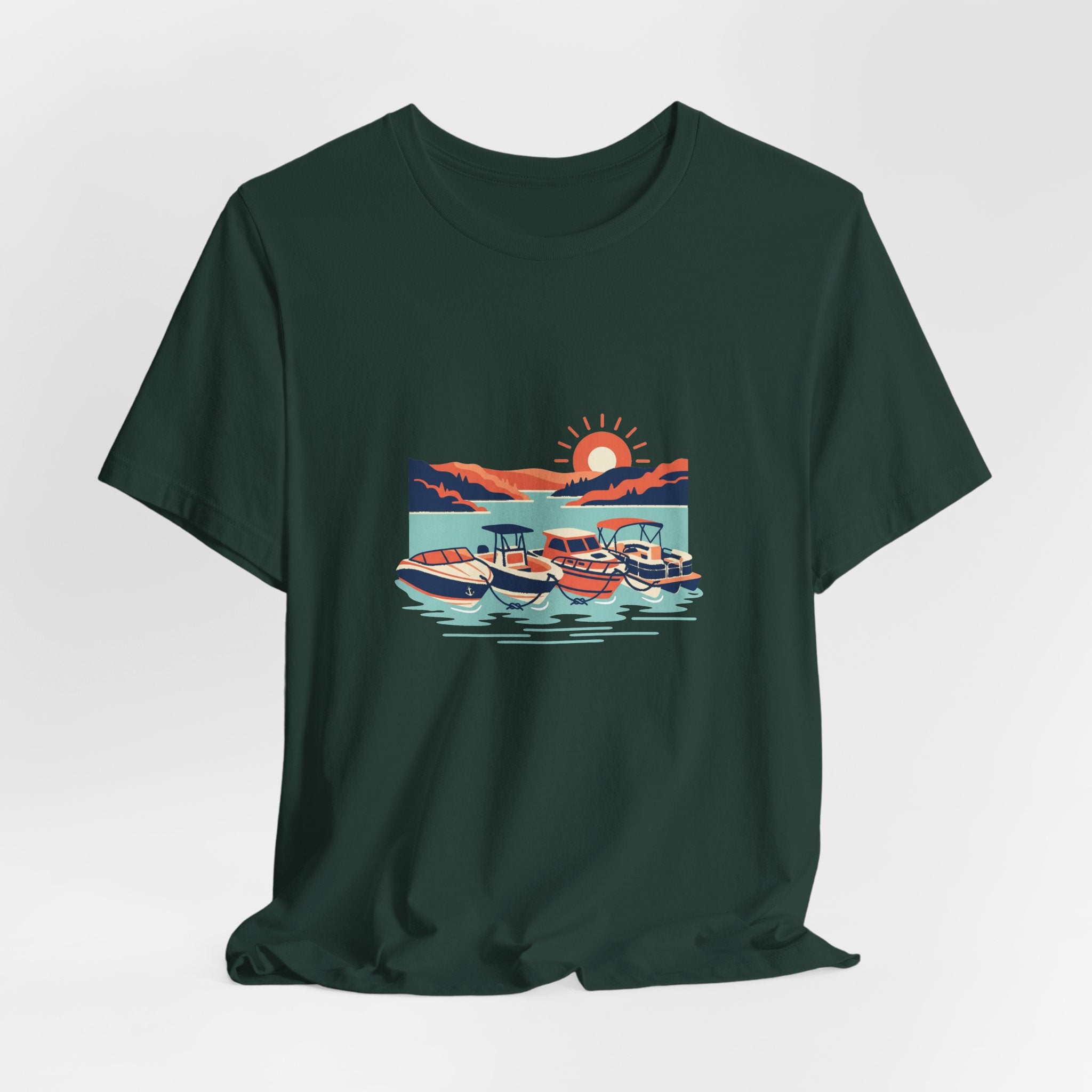 Lake of the Ozarks Scene Tee, Serene Lakeside Illustration Shirt