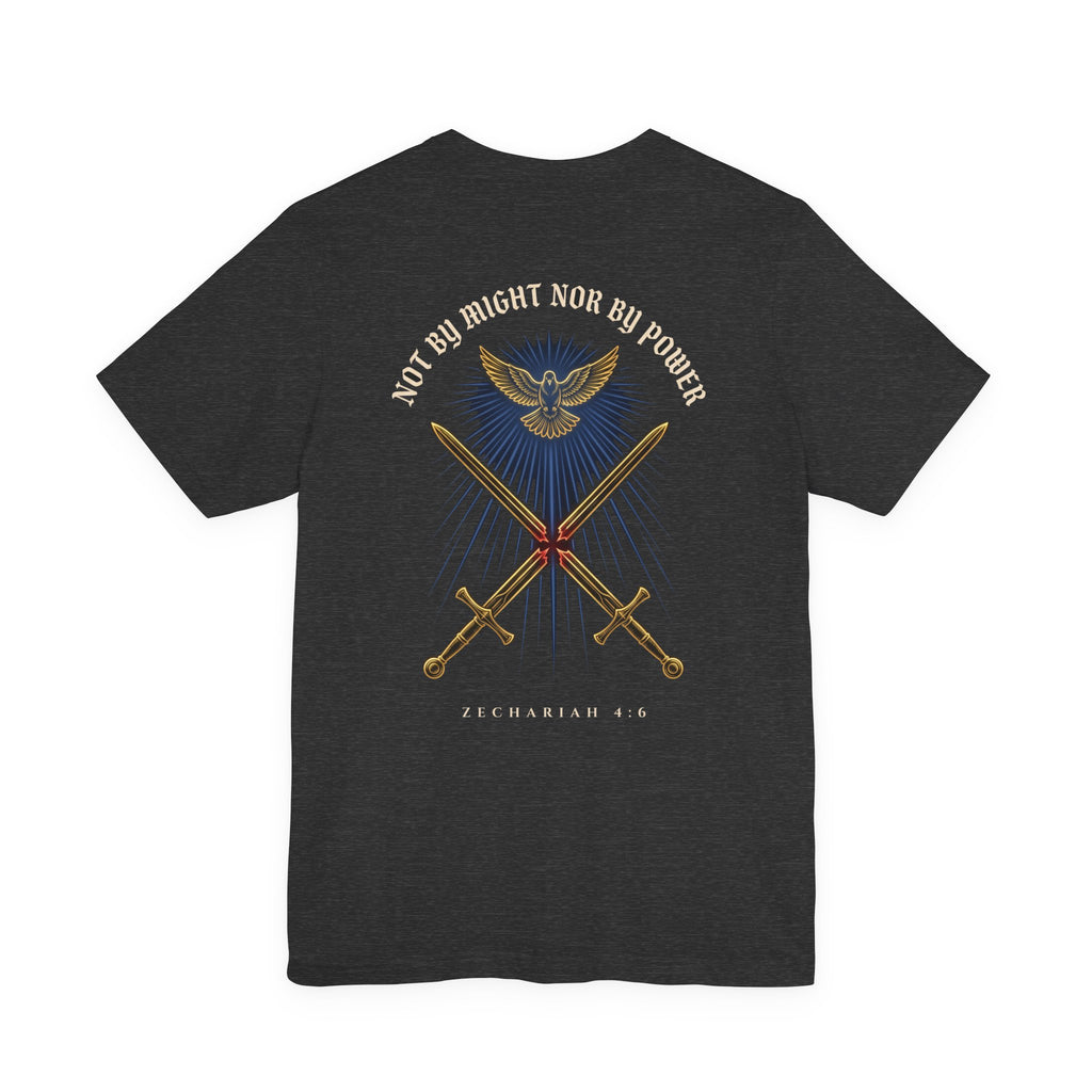 Not by Might Nor by Power Christian Tee | Reformed Warrior Faith Shirt
