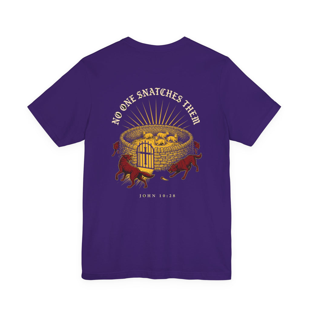 No One Will Snatch Them Christian Tee | Reformed Warrior Faith Shirt