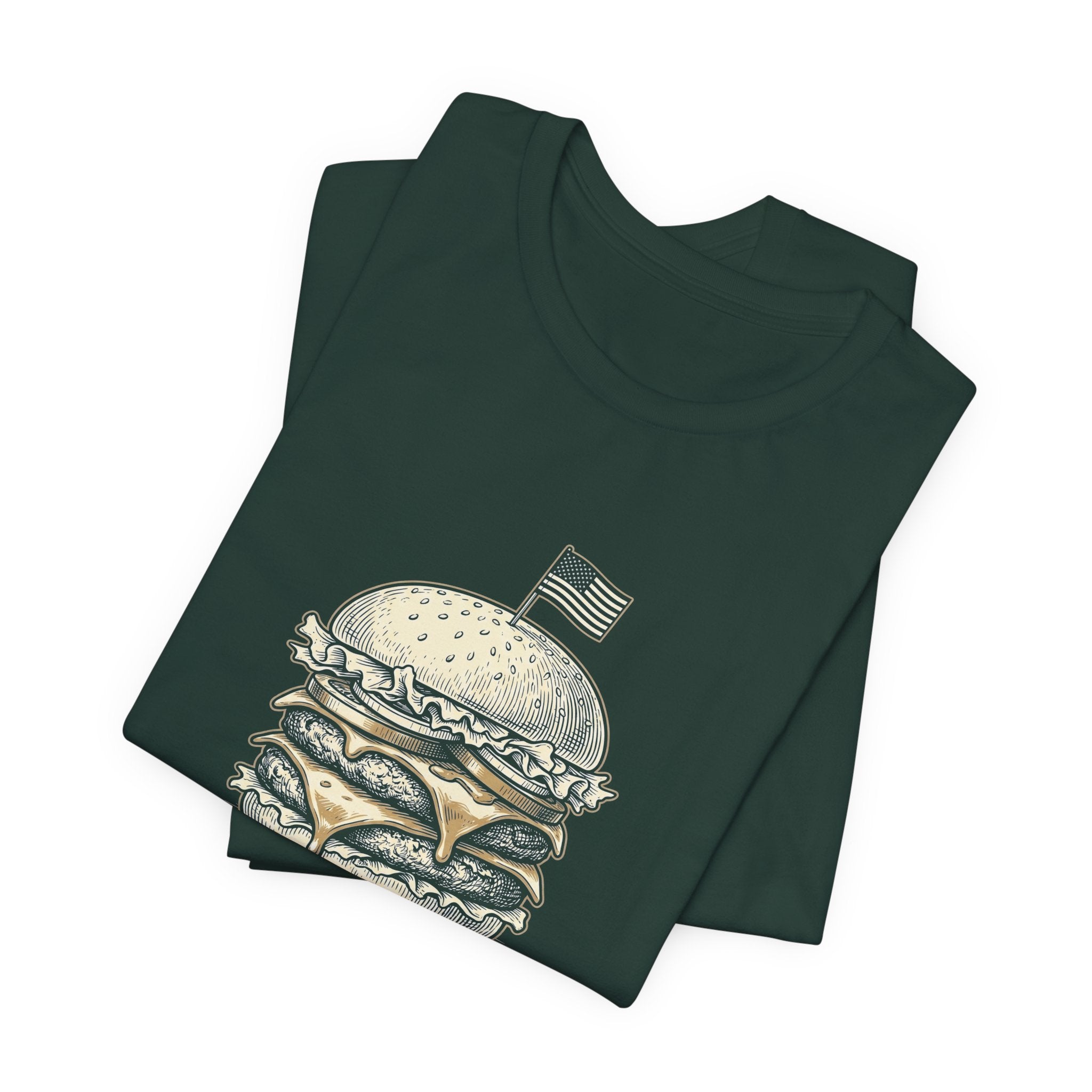 Burgers Built This Country Funny T-Shirt | 4th of July BBQ Tee | Patriotic America Gift