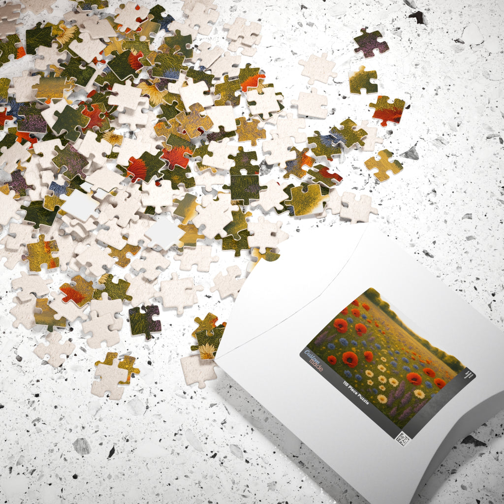 Butterfly Wildflower Jigsaw Puzzle - Intricate Nature Illustration
