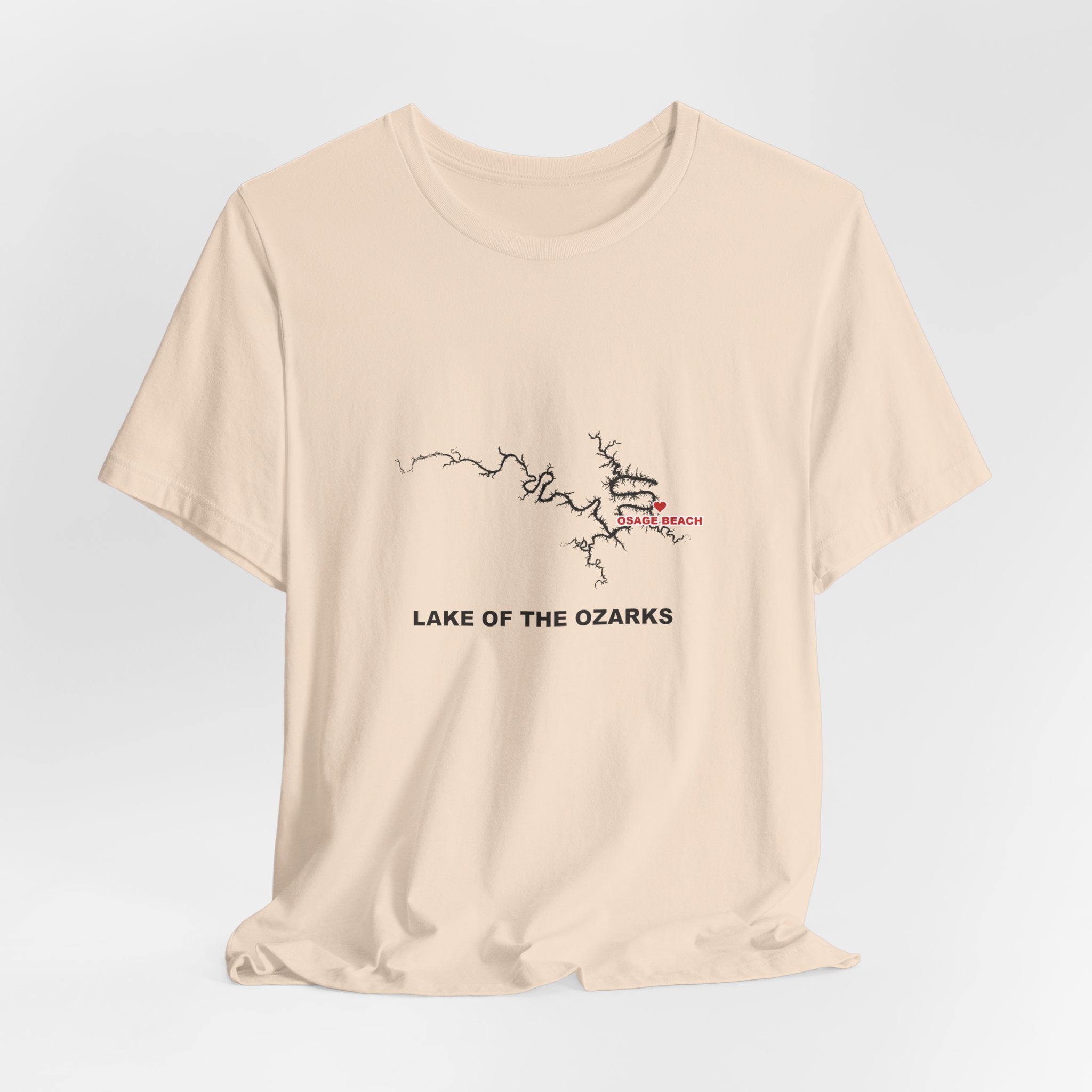Lake of the Ozarks Silhouette Tee with Heart at Osage Beach