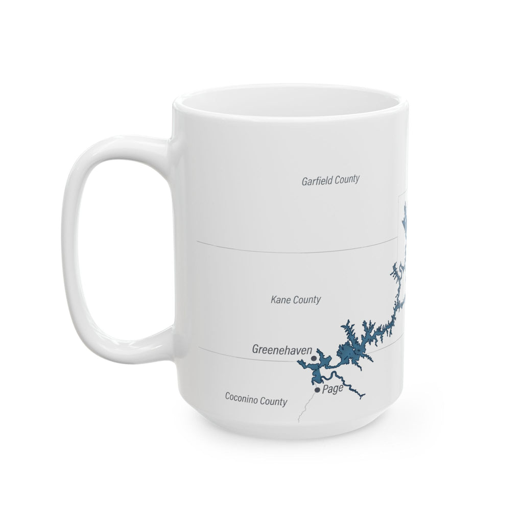 Lake Powell Map Silhouette Coffee Mug 15oz - Unique Lake Life Souvenir