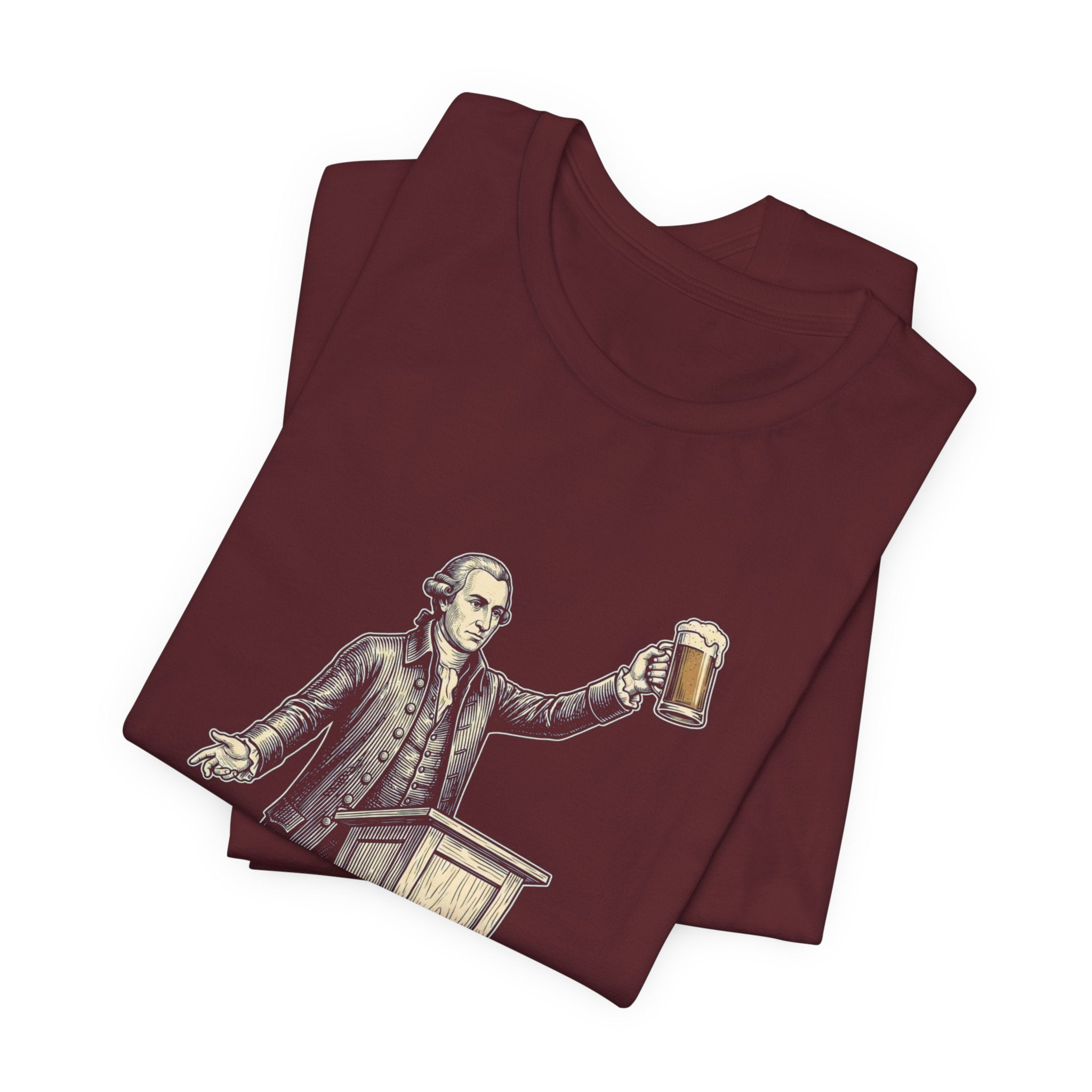 Give Me Liberty or Give Me Beer T-Shirt | Funny Patriotic Beer Lover Tee | 4th of July Drinking Shirt | Founding Father Gift