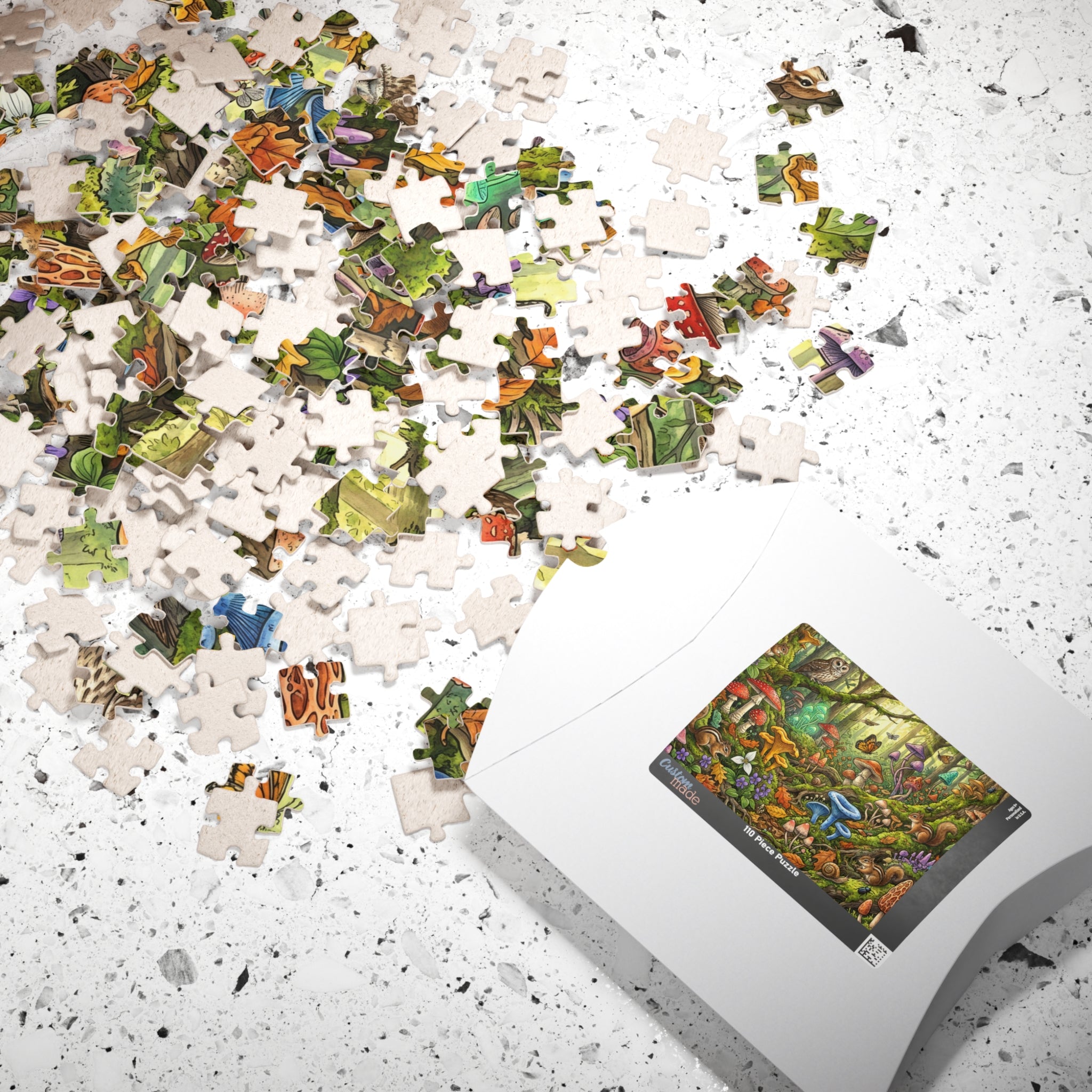 Mushroom Jigsaw Puzzle - Rooted in Nature Minimalist Design | 1014 Piece