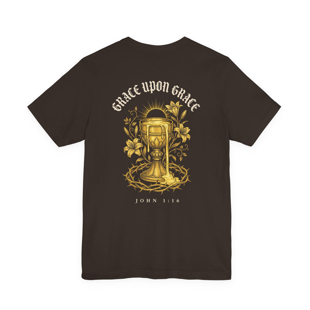 Grace Upon Grace Christian Tee | John 1:16 Floral Faith Bible Verse Shirt