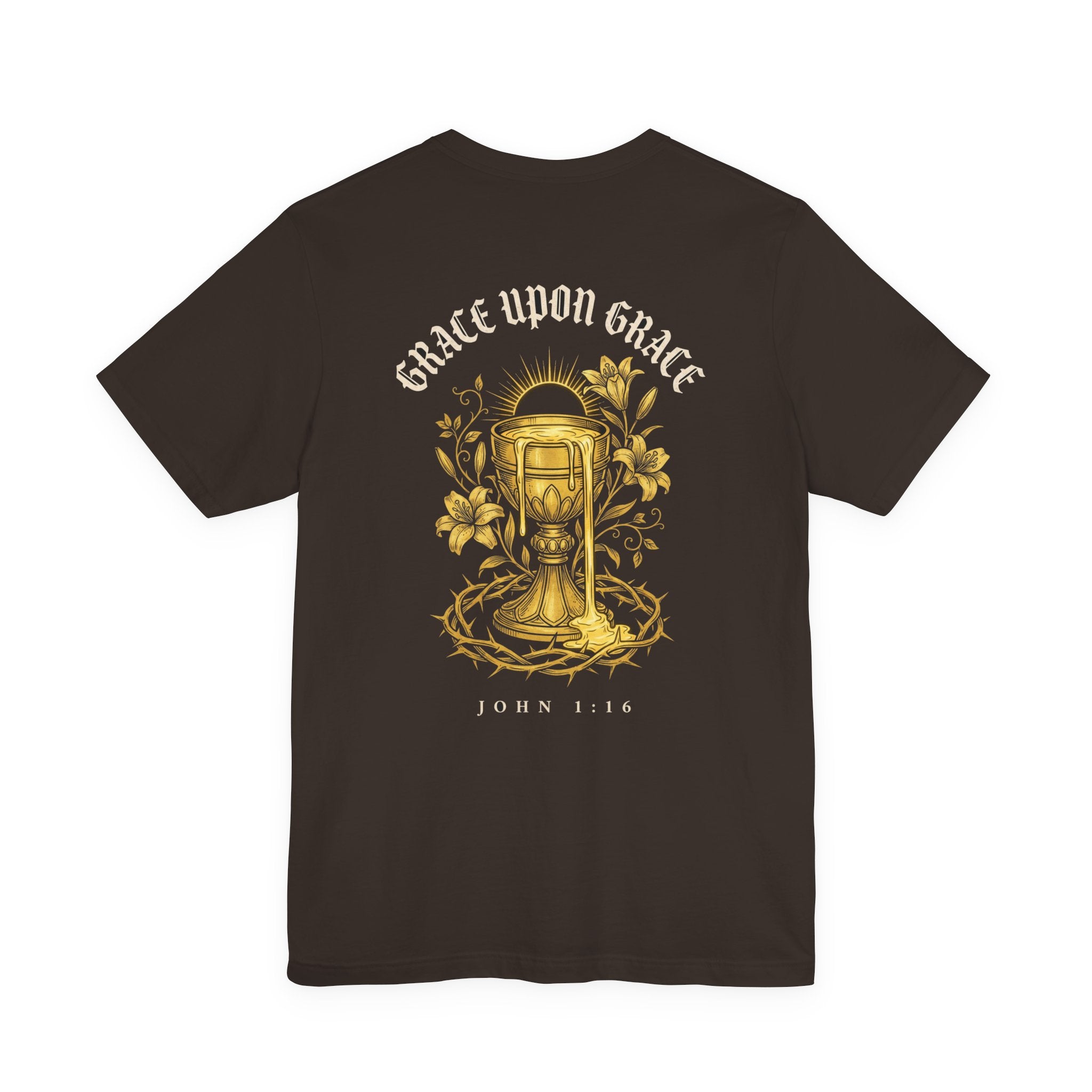Grace Upon Grace Christian Tee | John 1:16 Floral Faith Bible Verse Shirt