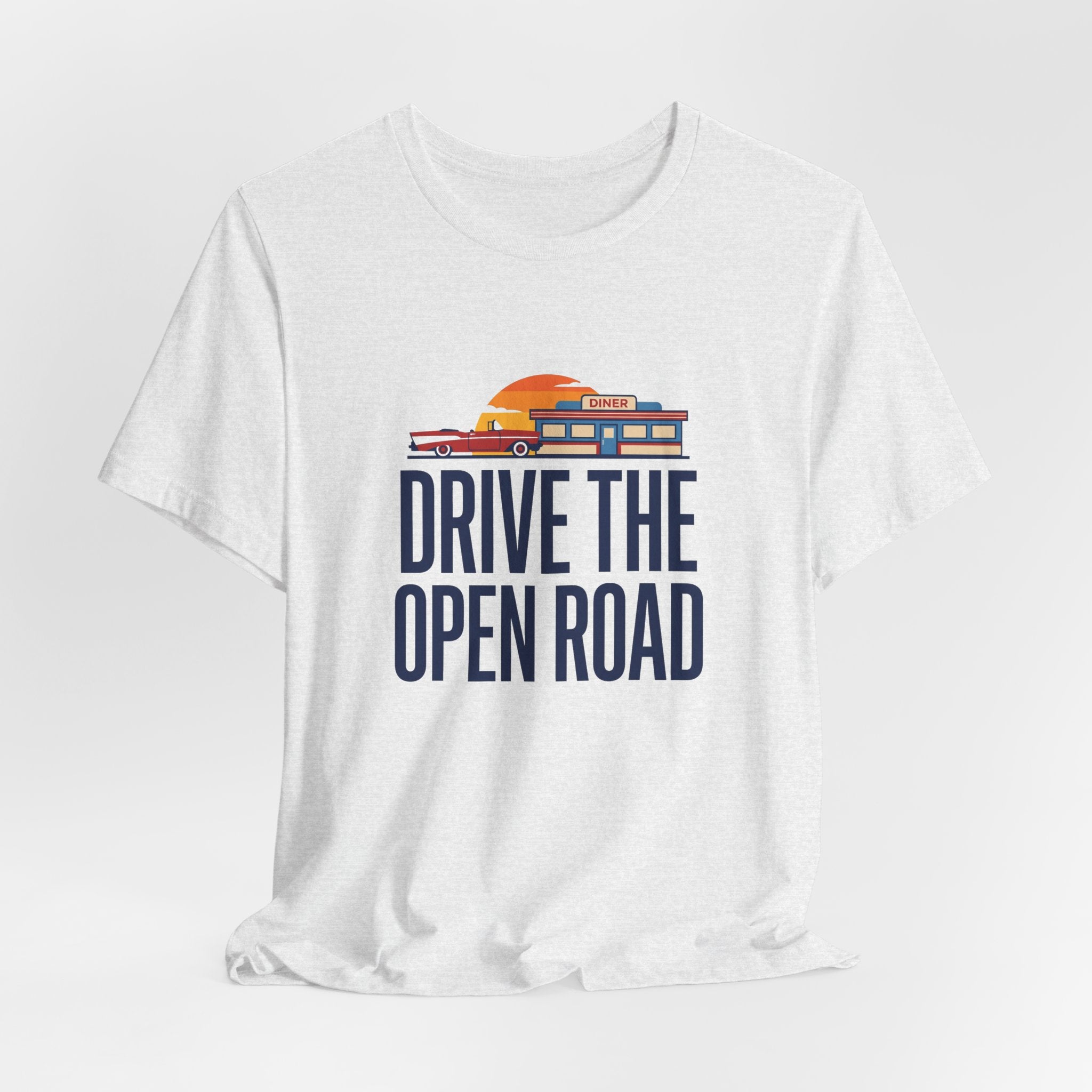 Drive The Open Road Tee - Retro Americana Car and Diner Design