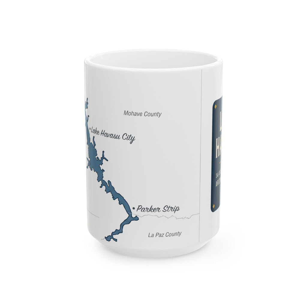 Lake Havasu Map Silhouette Coffee Mug 15oz - Unique Lake Life Souvenir