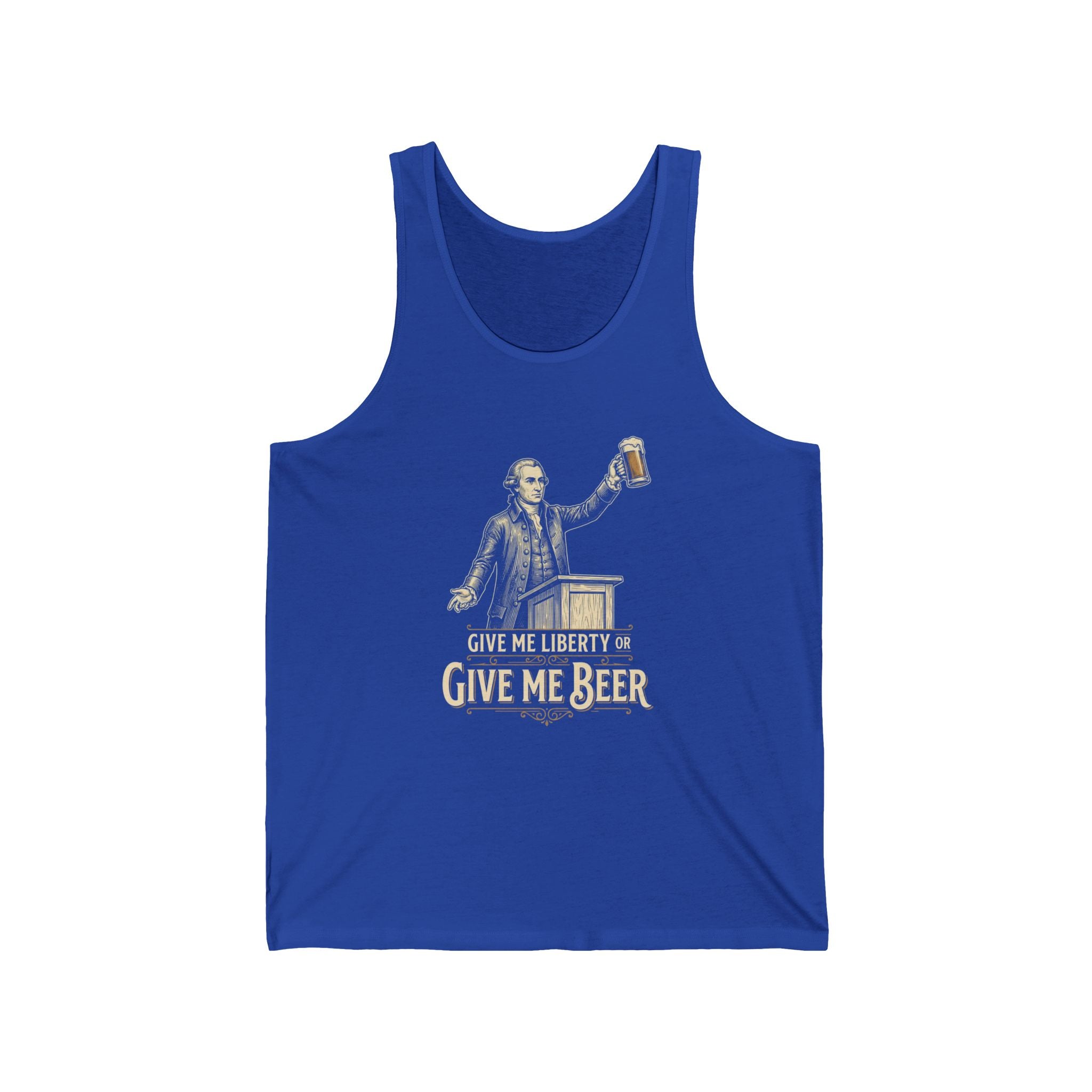 Give Me Liberty or Give Me Beer Tank Top | Funny Patriotic Beer Lover Tee | 4th of July Drinking Shirt | Founding Father Gift