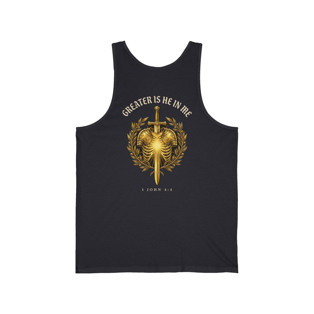 Greater Is He Who Is In Me Christian Tank | Warrior Faith Bible
