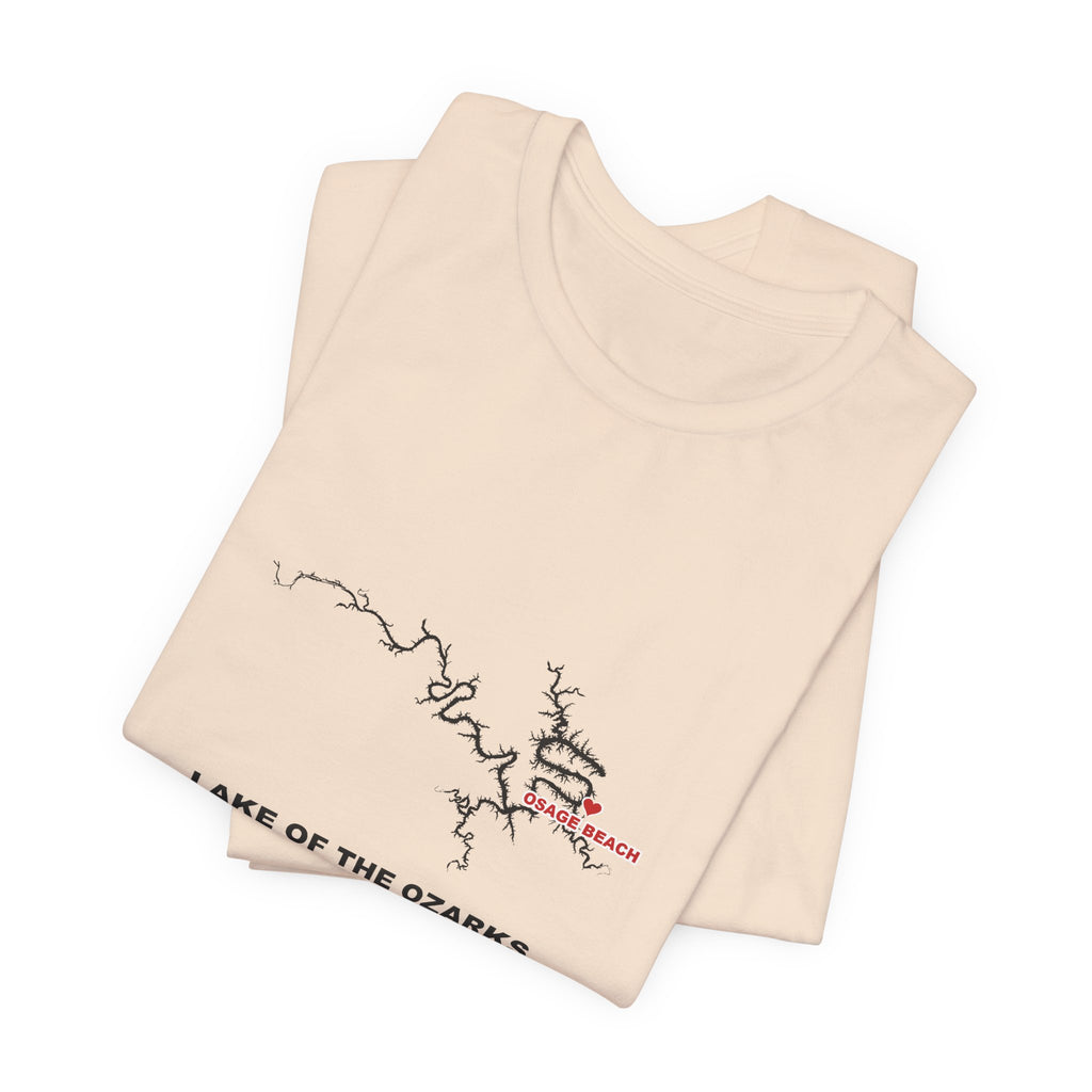 Lake of the Ozarks Silhouette Tee with Heart at Osage Beach