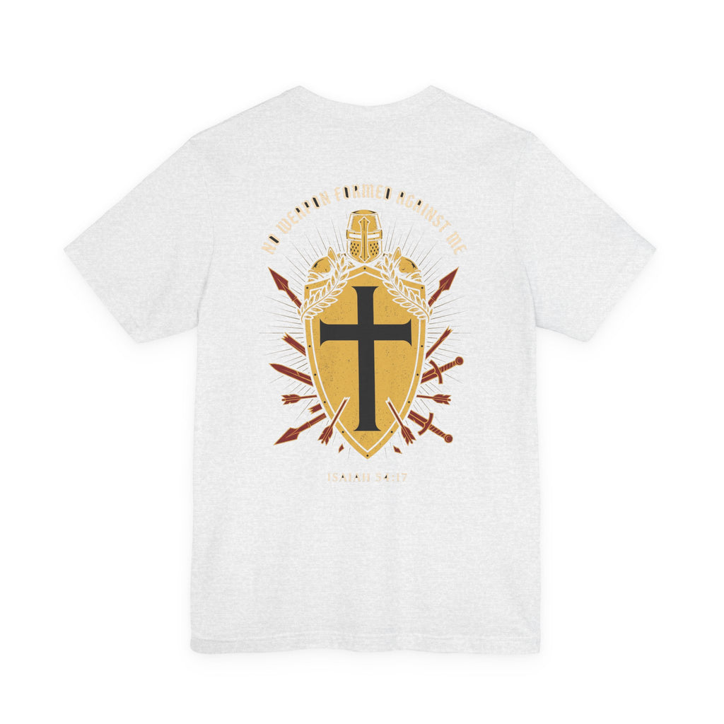 No Weapon Formed Against Me Warrior Christian Tee | Crusades Faith Bible Shirt