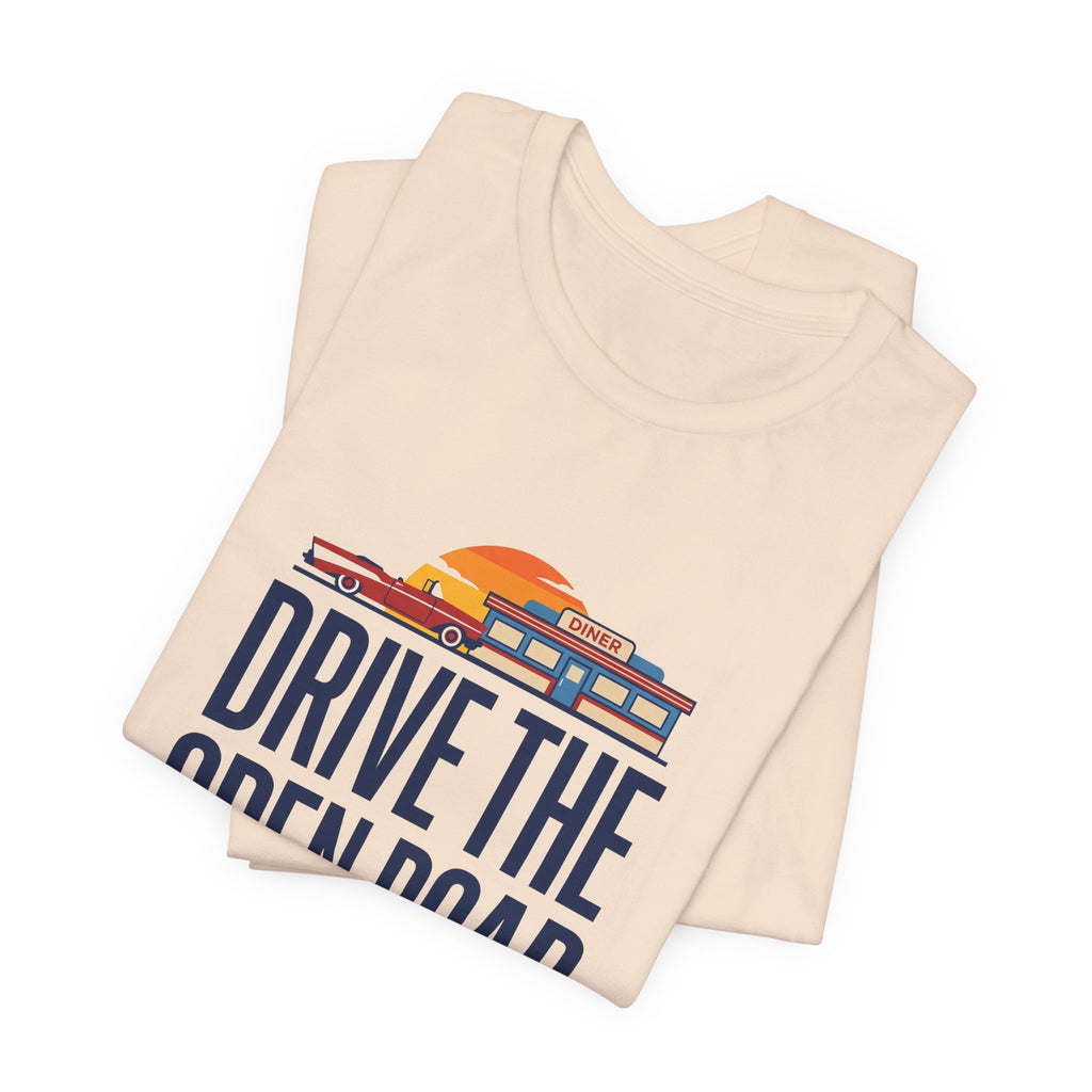 Drive The Open Road Tee - Retro Americana Car and Diner Design