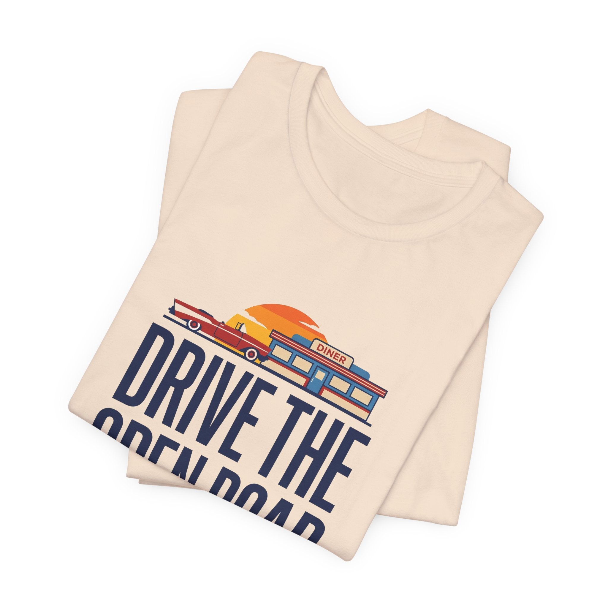 Drive The Open Road Tee - Retro Americana Car and Diner Design