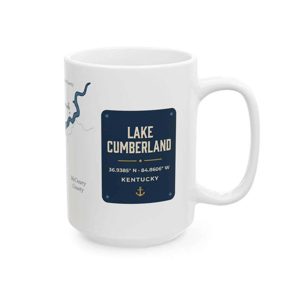 Lake Cumberland Map Silhouette Coffee Mug 15oz - Unique Lake Life Souvenir