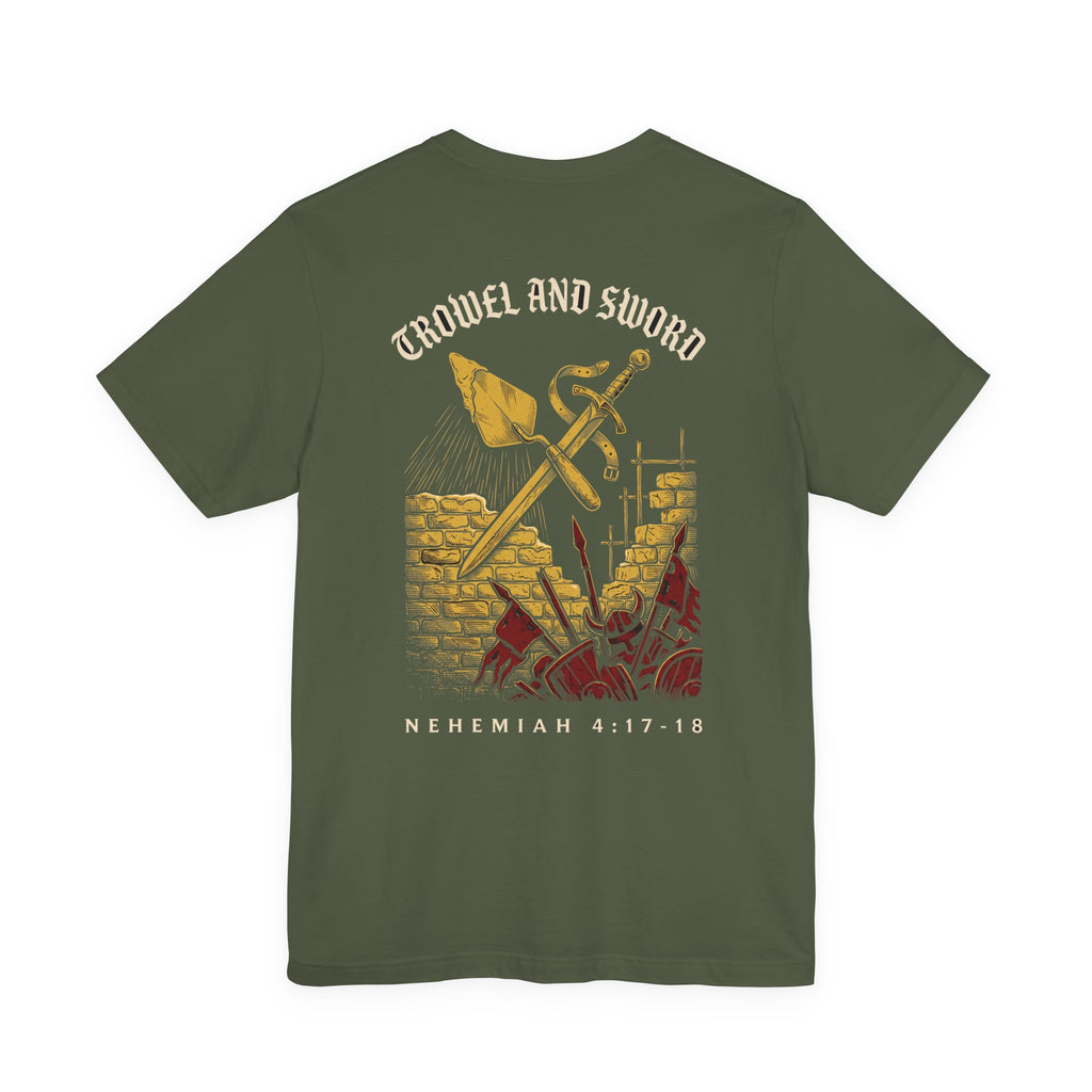 Trowel and Sword Christian Tee | Reformed Warrior Faith Shirt