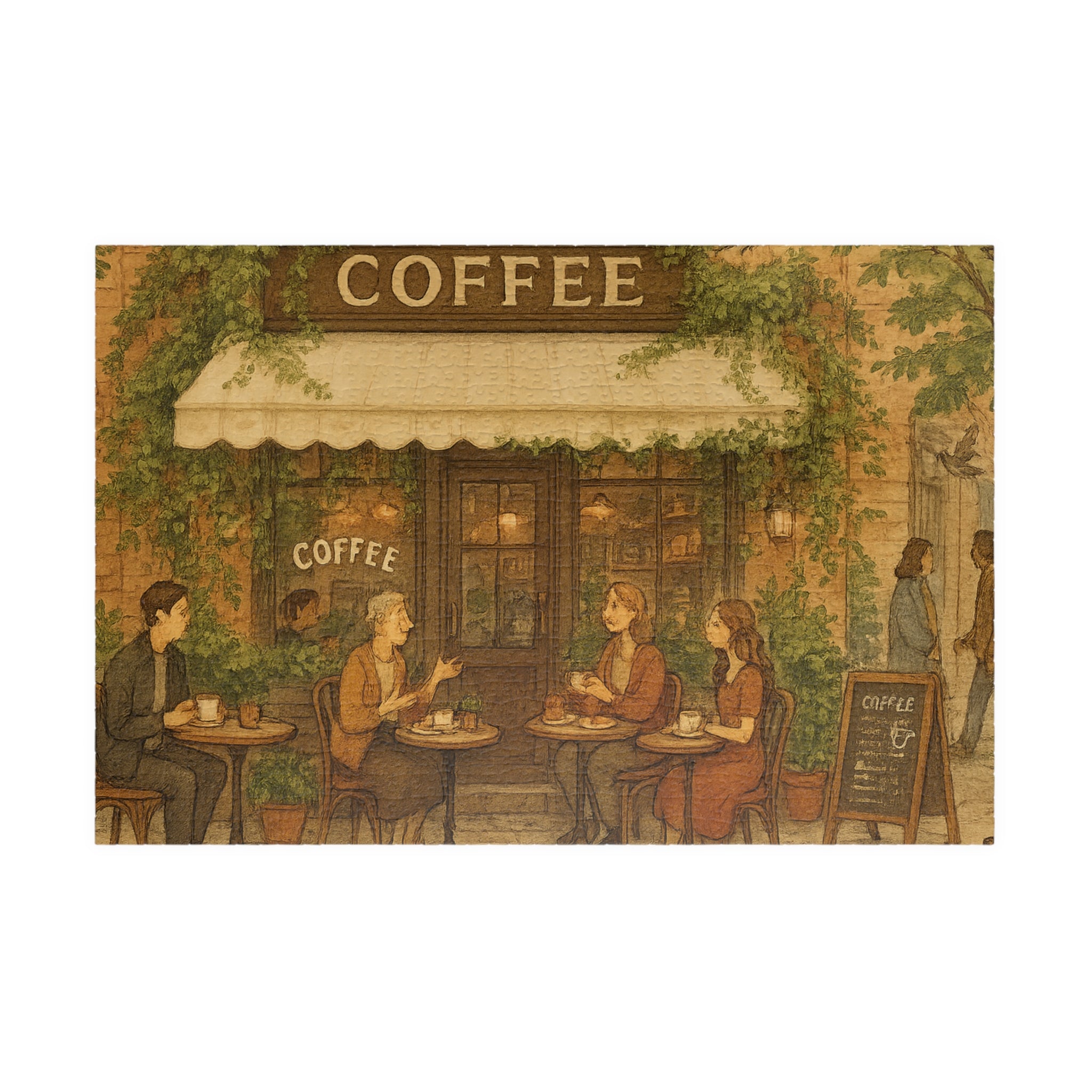 Classic Coffee Shop Jigsaw Puzzle - Cozy Urban Cafe Scene
