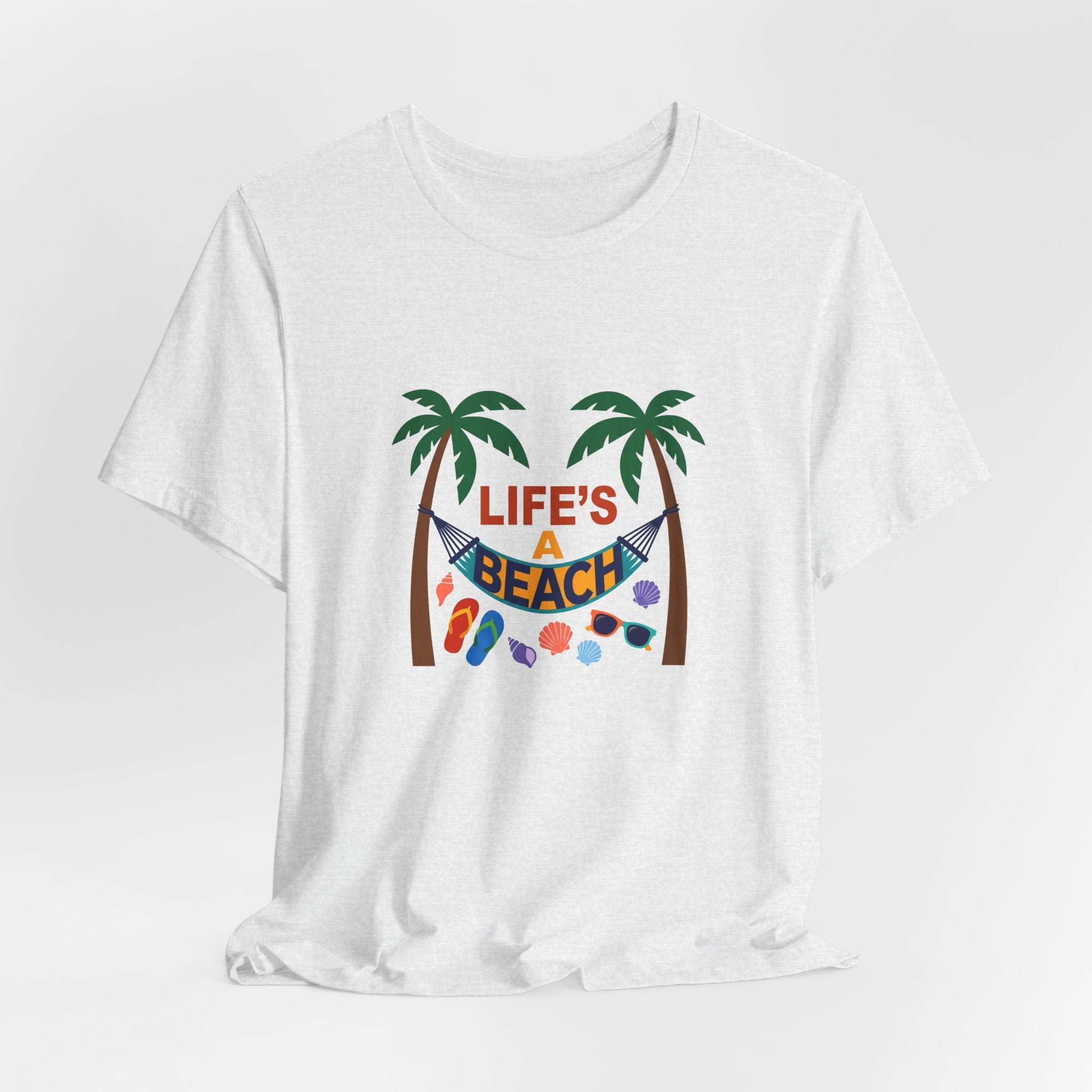Beach Scene Hammock Tee with Intricate Illustration