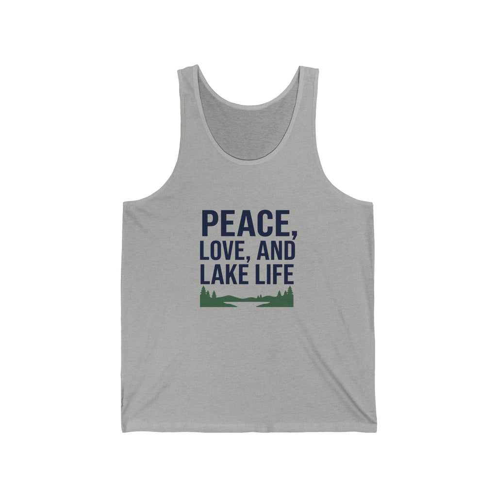 Peace, Love, and Lake Life Tank Top | Minimalist Typography Shirt