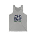 Peace, Love, and Lake Life Tank Top | Minimalist Typography Shirt