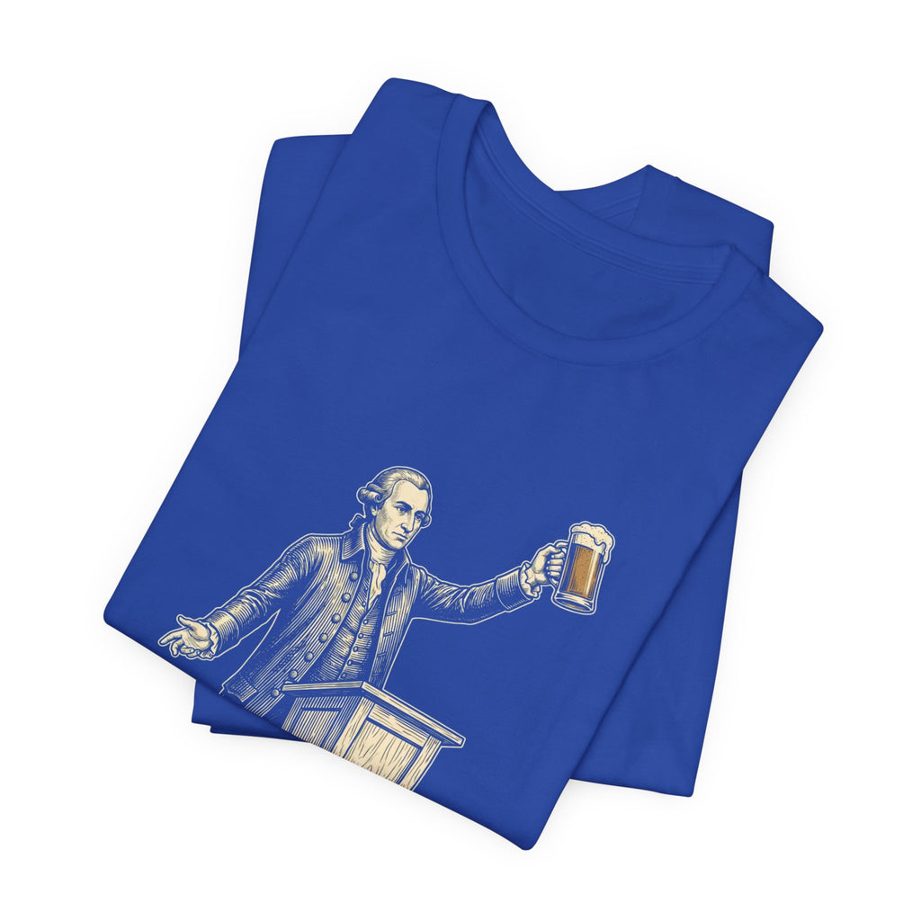 Give Me Liberty or Give Me Beer T-Shirt | Funny Patriotic Beer Lover Tee | 4th of July Drinking Shirt | Founding Father Gift