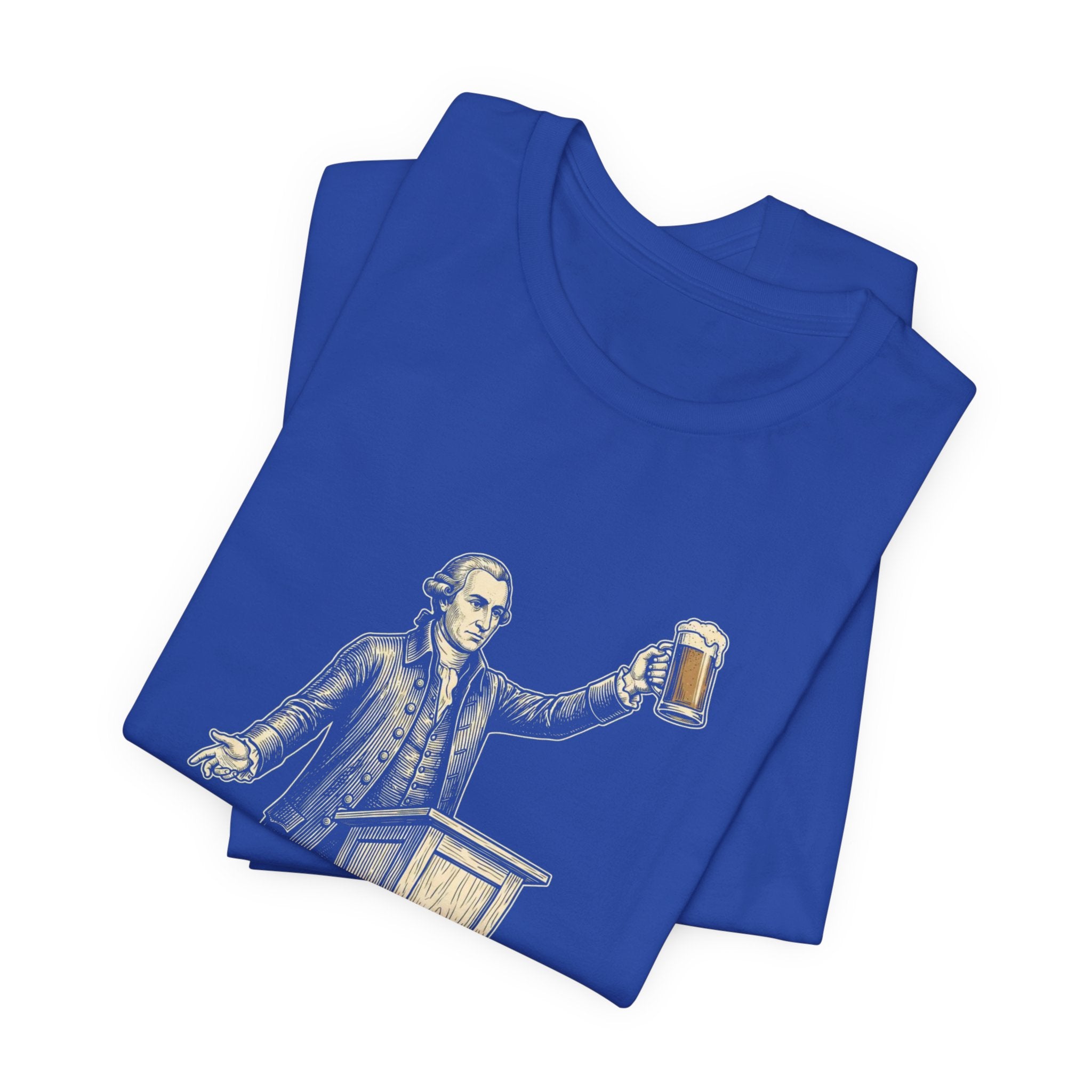 Give Me Liberty or Give Me Beer T-Shirt | Funny Patriotic Beer Lover Tee | 4th of July Drinking Shirt | Founding Father Gift