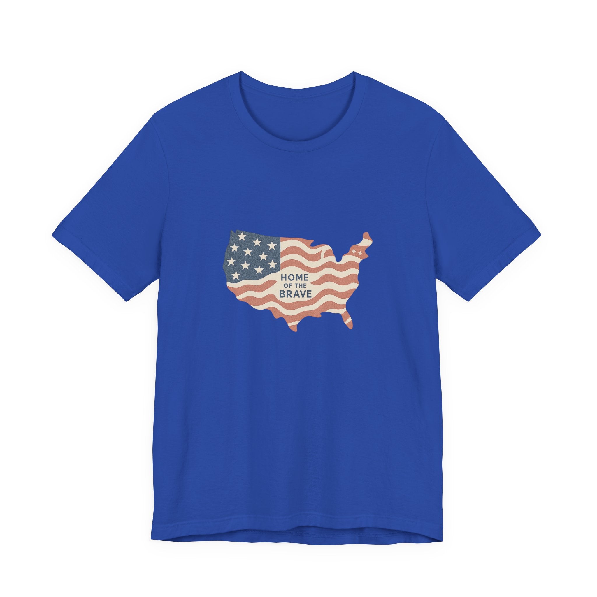 Minimalist USA Map Tee with Stars and Stripes Design