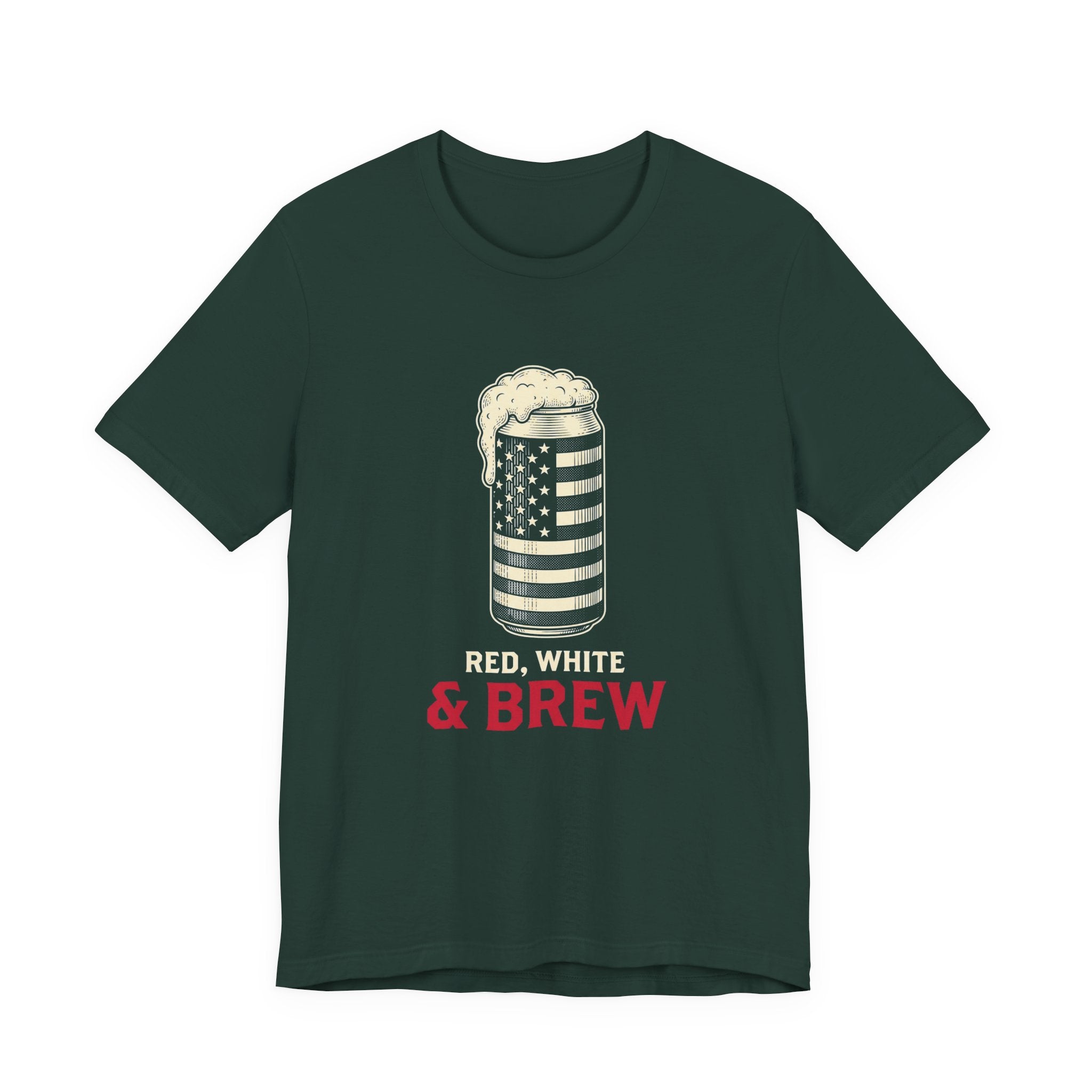 Red White and Brew T-Shirt | Funny 4th of July Beer Tee | Patriotic Drinking Gift | Craft Beer Lover Shirt